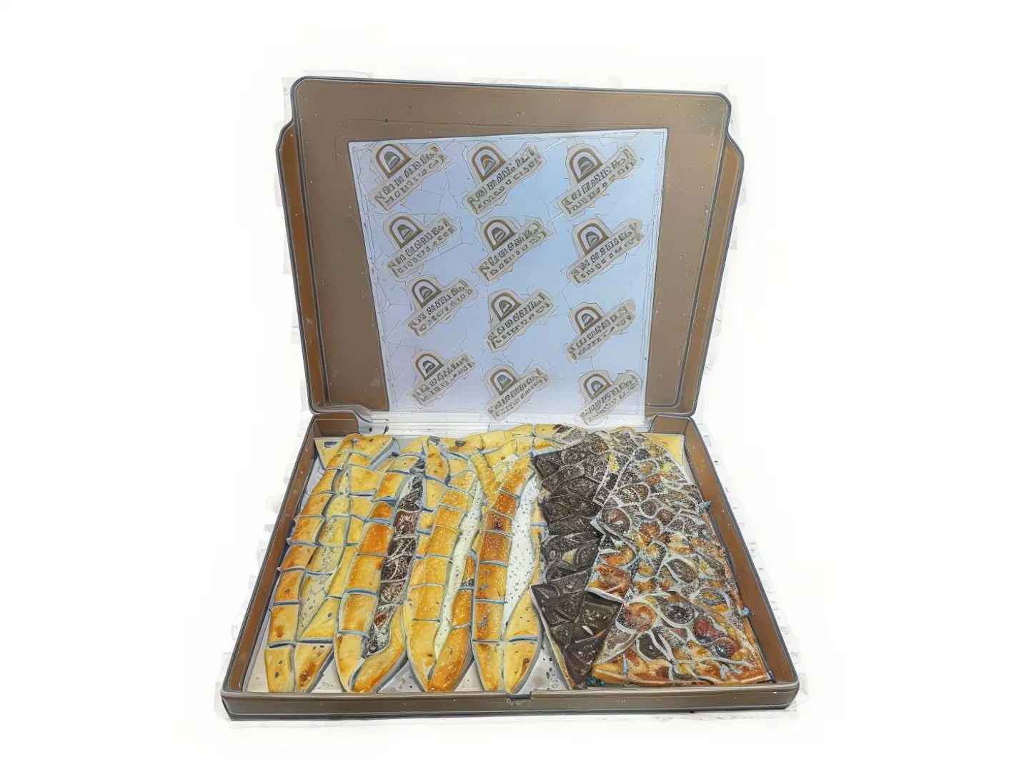 Pie Slices With Big Vegetable Pizza