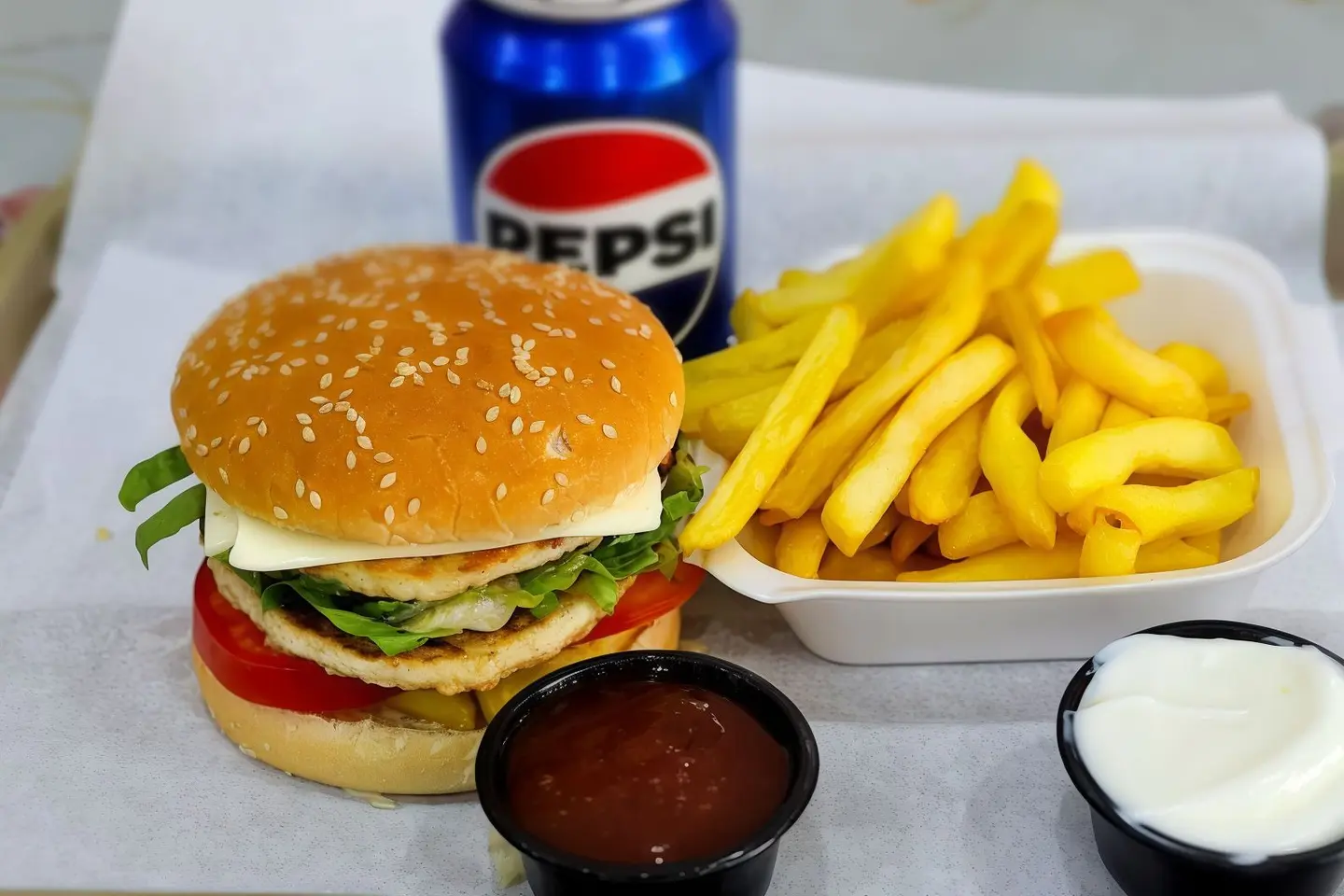 Double Chicken Burger Meal