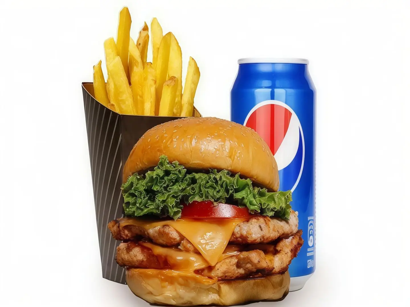 وجبة برجر دجاج دبل