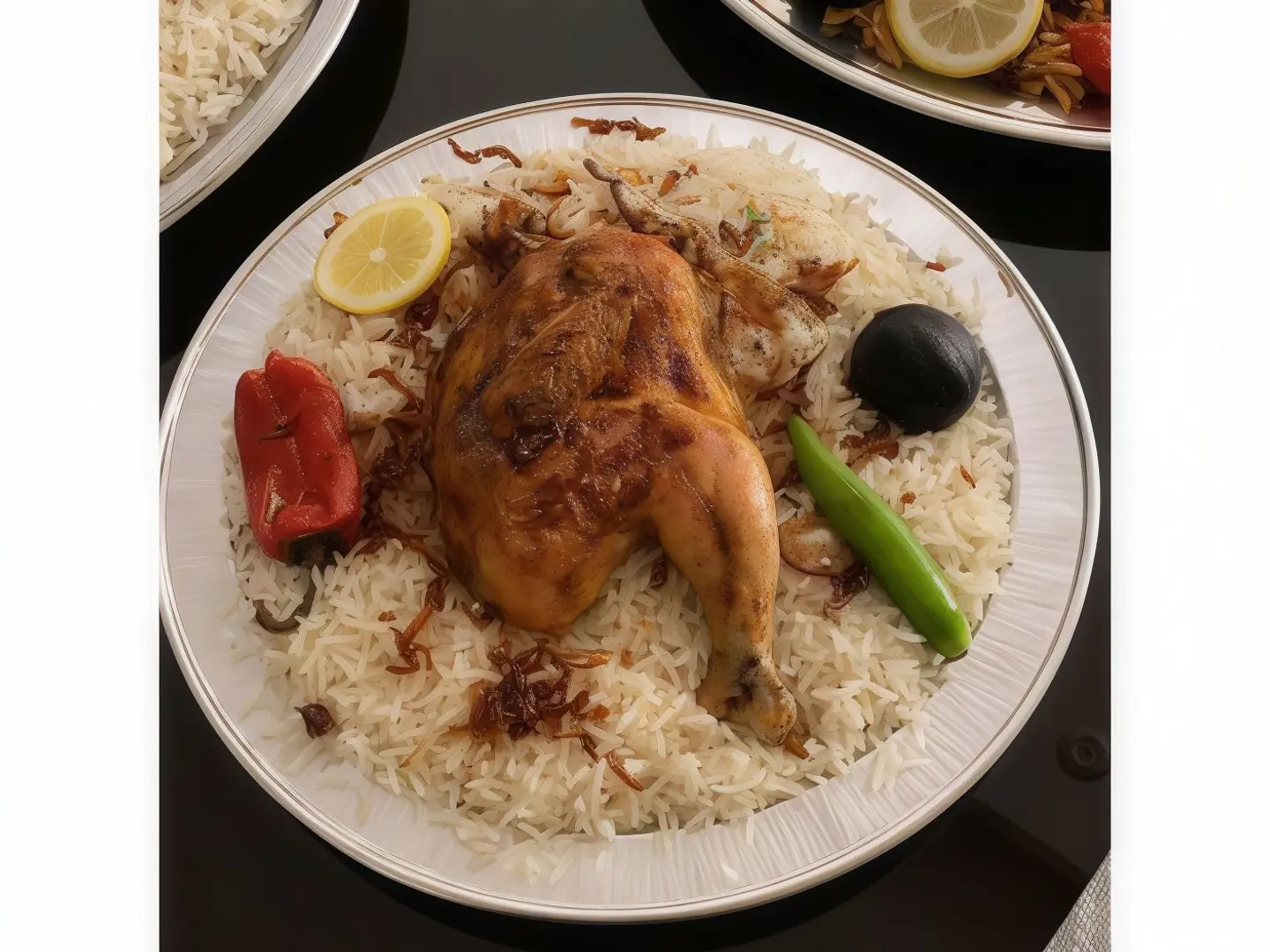 دجاج كاملة كبسة بيضاء