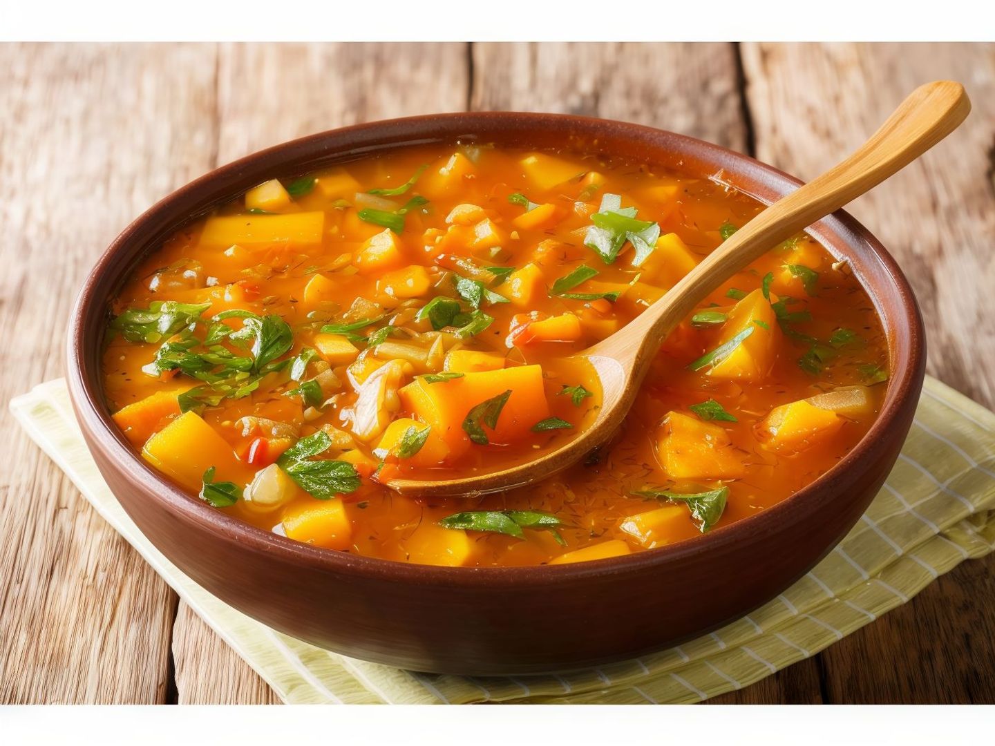 Mixed Vegetables In Broth With Bread