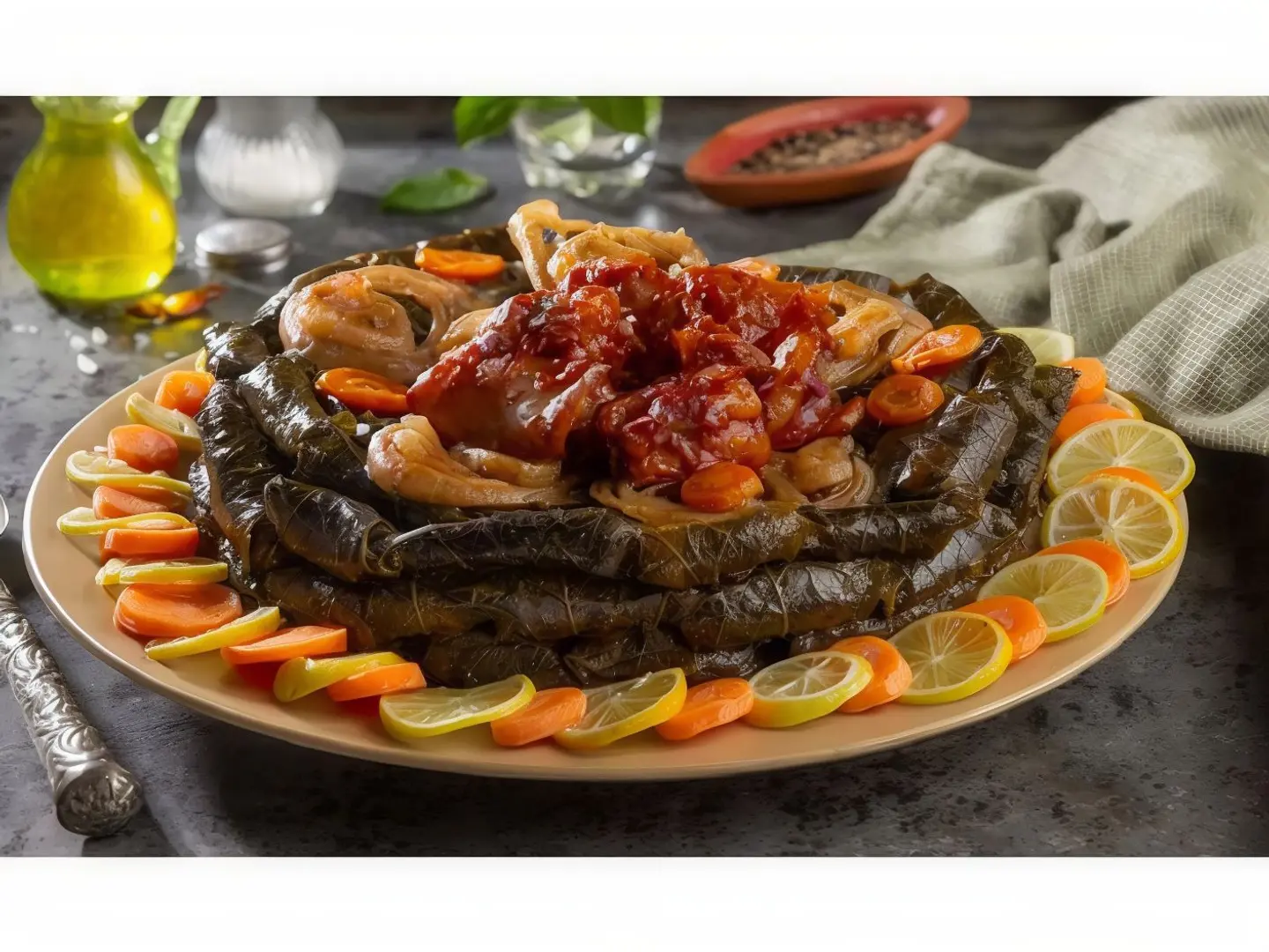 طاجن كوارع بورق العنب