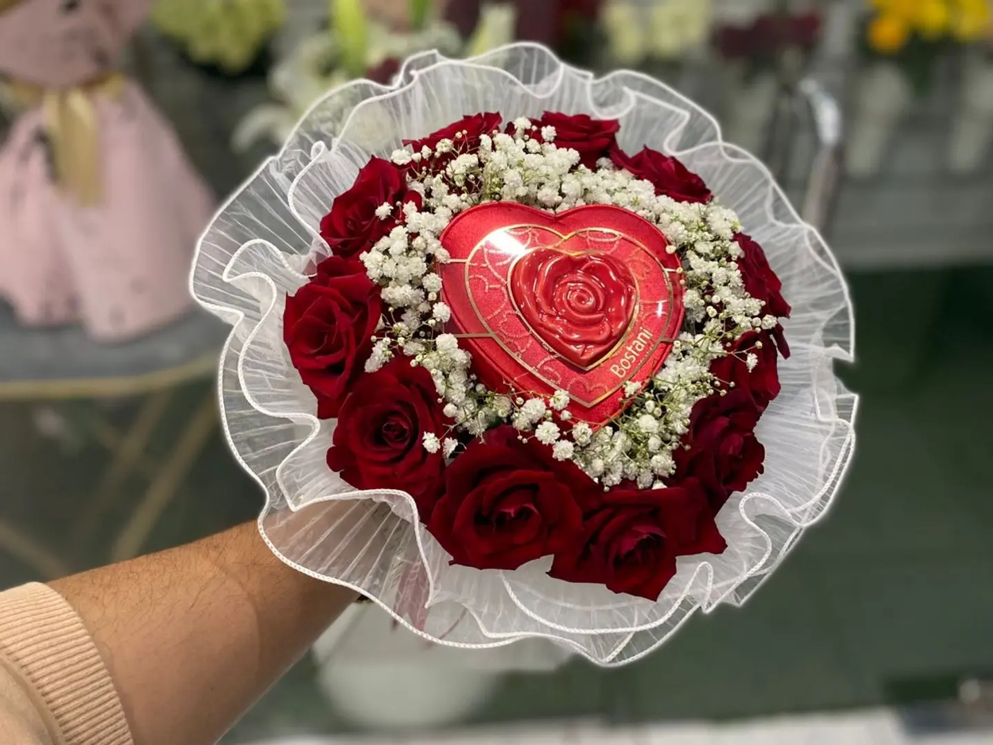 قلب وورد شوكليت