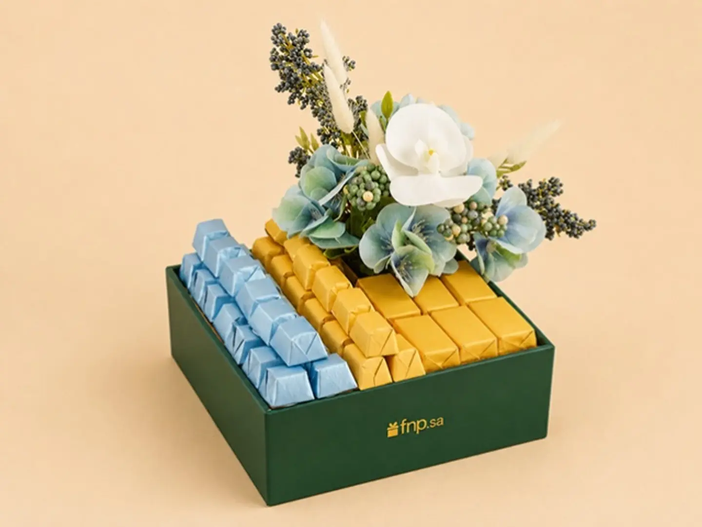 Rose And Chocolate Box Blue And Gold