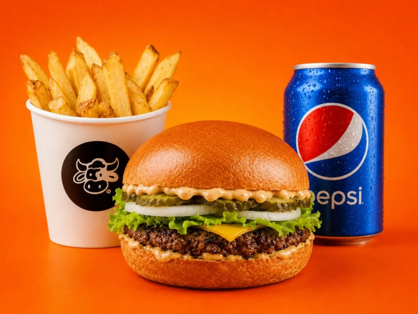 Grilled Beef Burger Meal