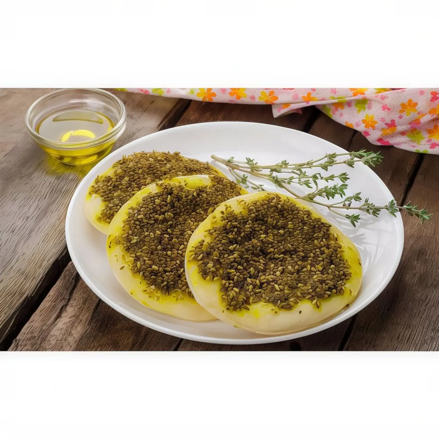 فطير زعتر بزيت السمسم