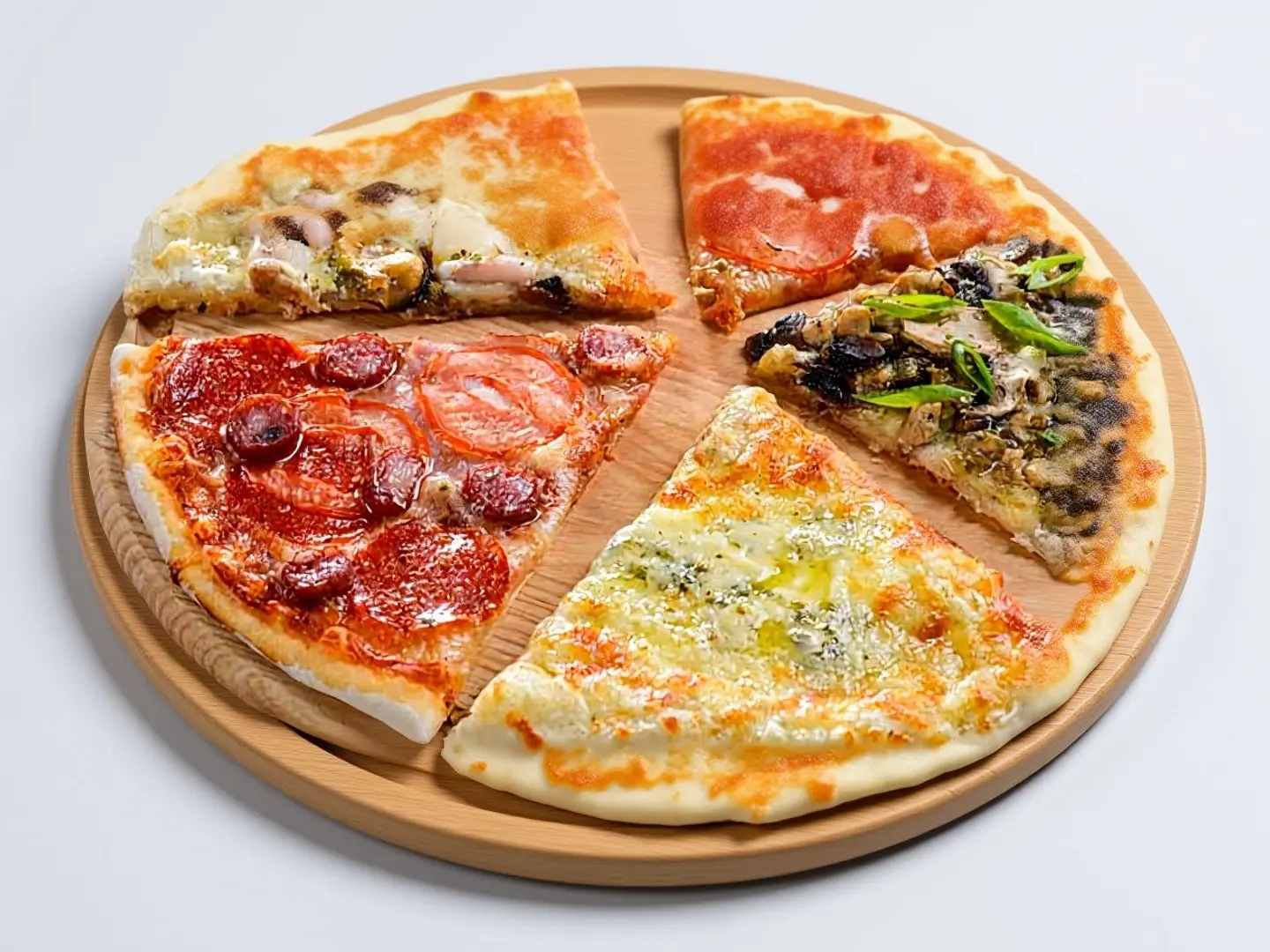 بيتزا ثلاث انواع مشكل