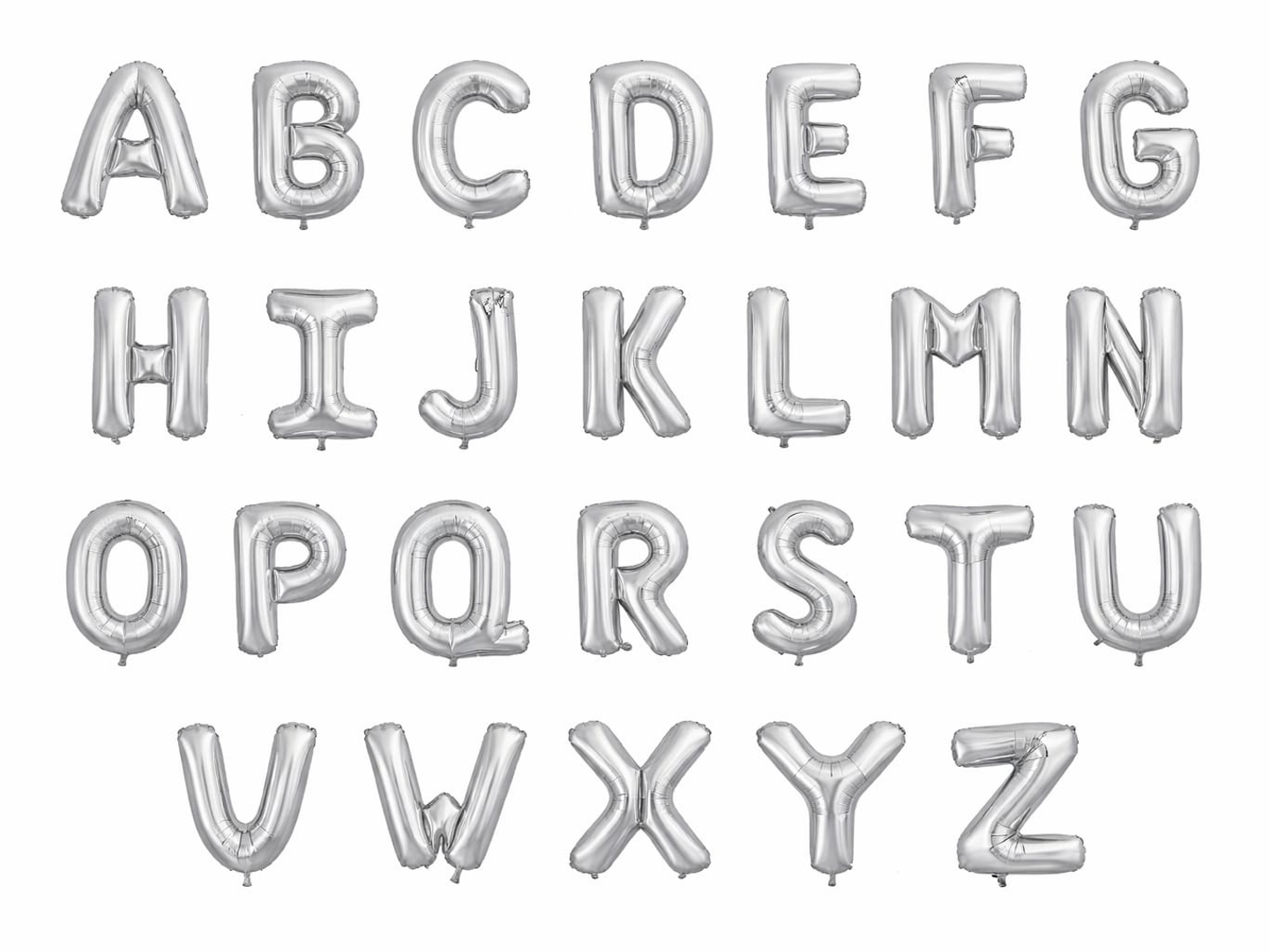 Shiny Silver Foil Letter Balloon - A