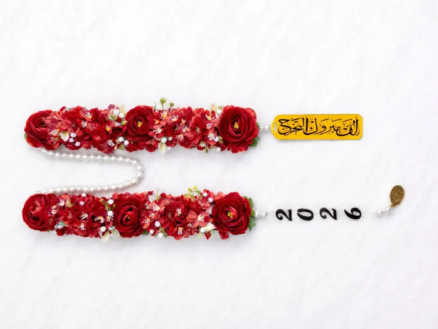 Elegant Red Graduation Flower Necklace