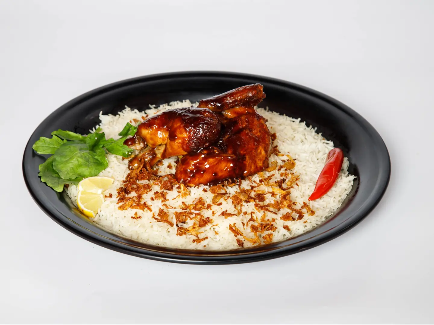 Half Chicken On Bbq - With Rice