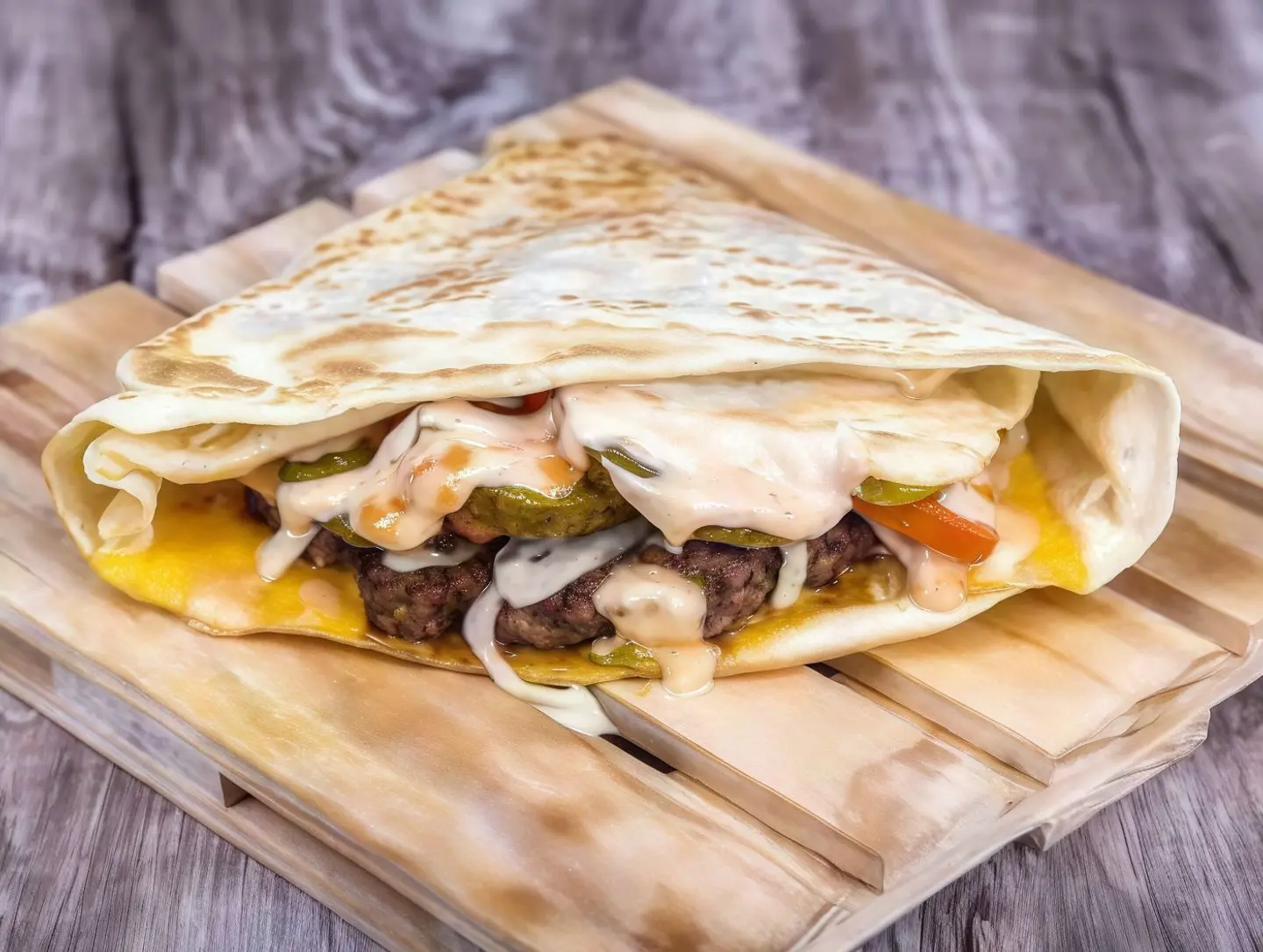 Beef Burger Crepe