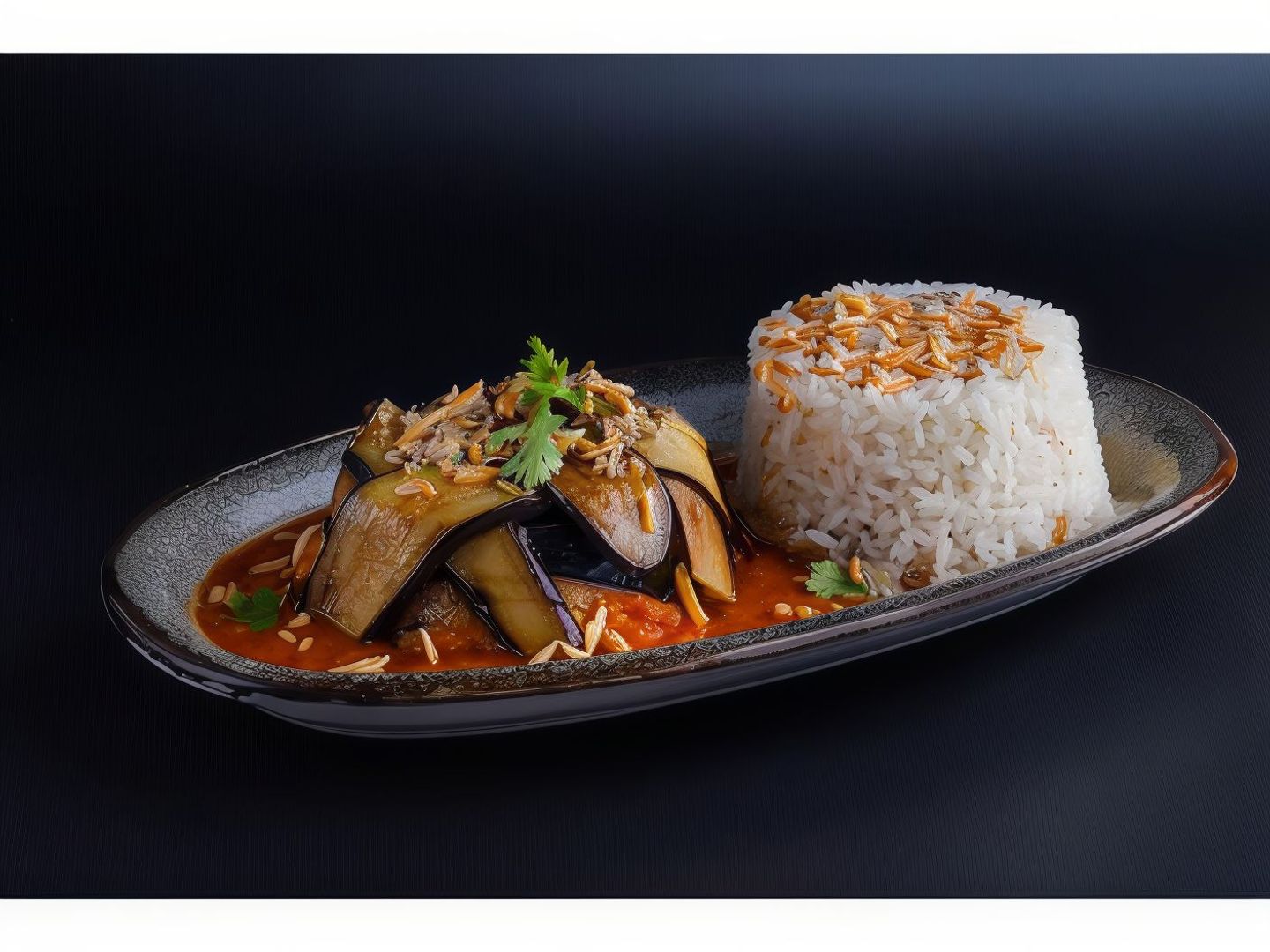 Eggplant Mousagah With Rice