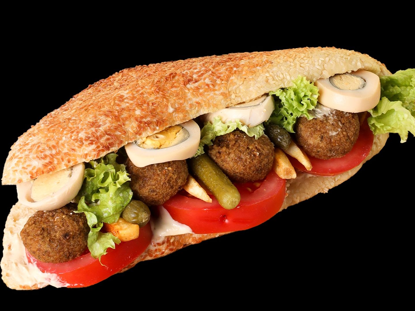 Falafel Kaak With Eggs