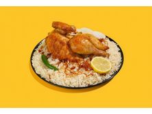 نص حبة دجاج شواية مع الأرز