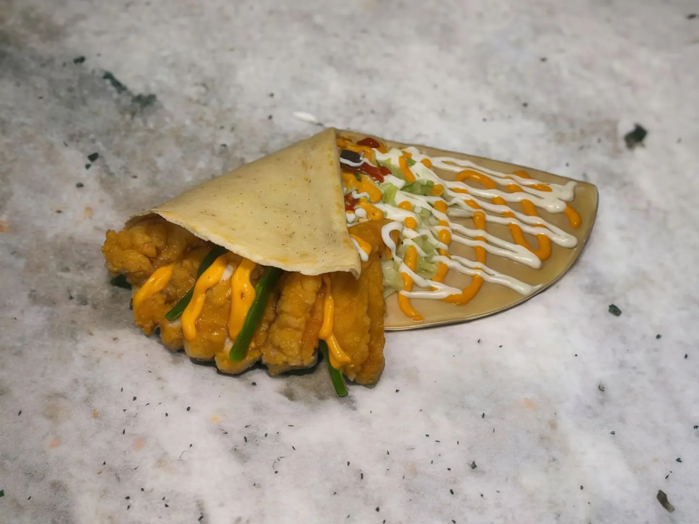 Mixed Fried Chicken Crepe Spicy