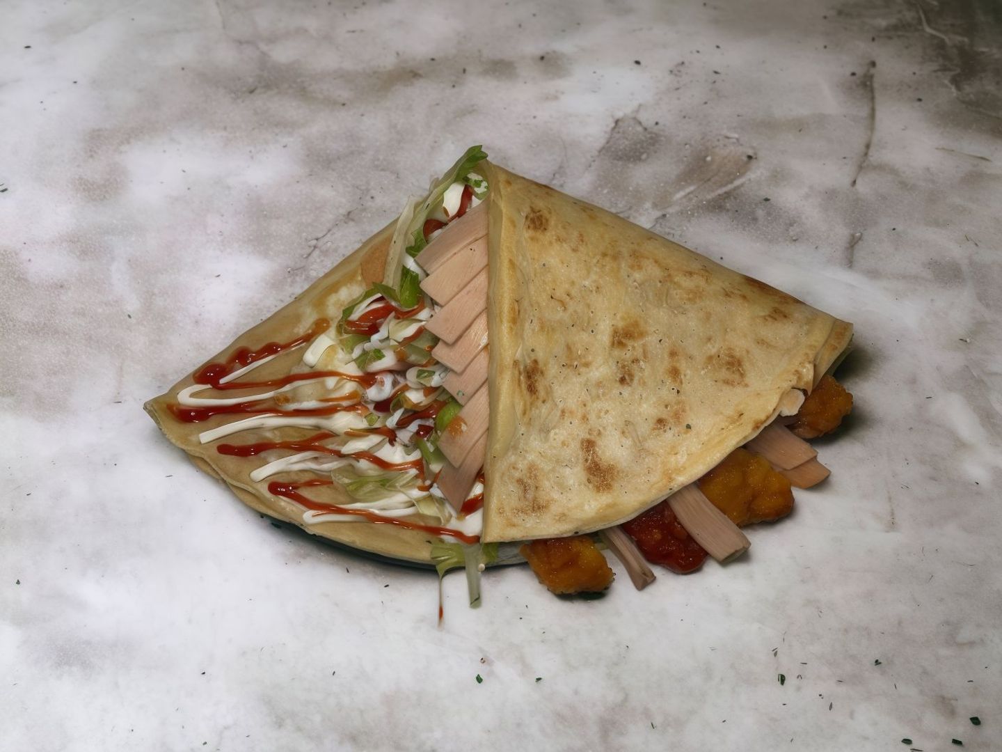 كريب دجاج مدخن