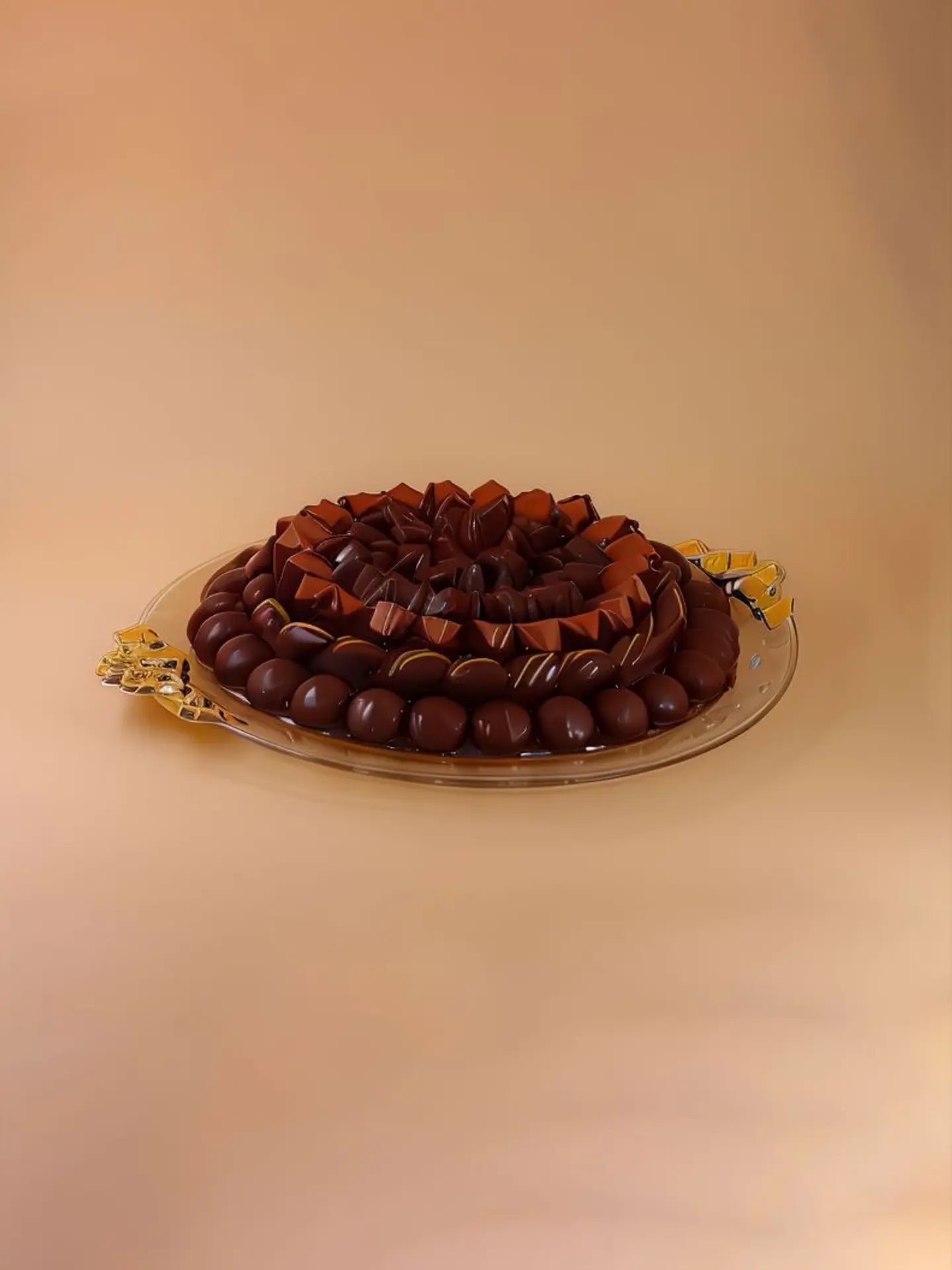 صحن شوكولا مكشوف