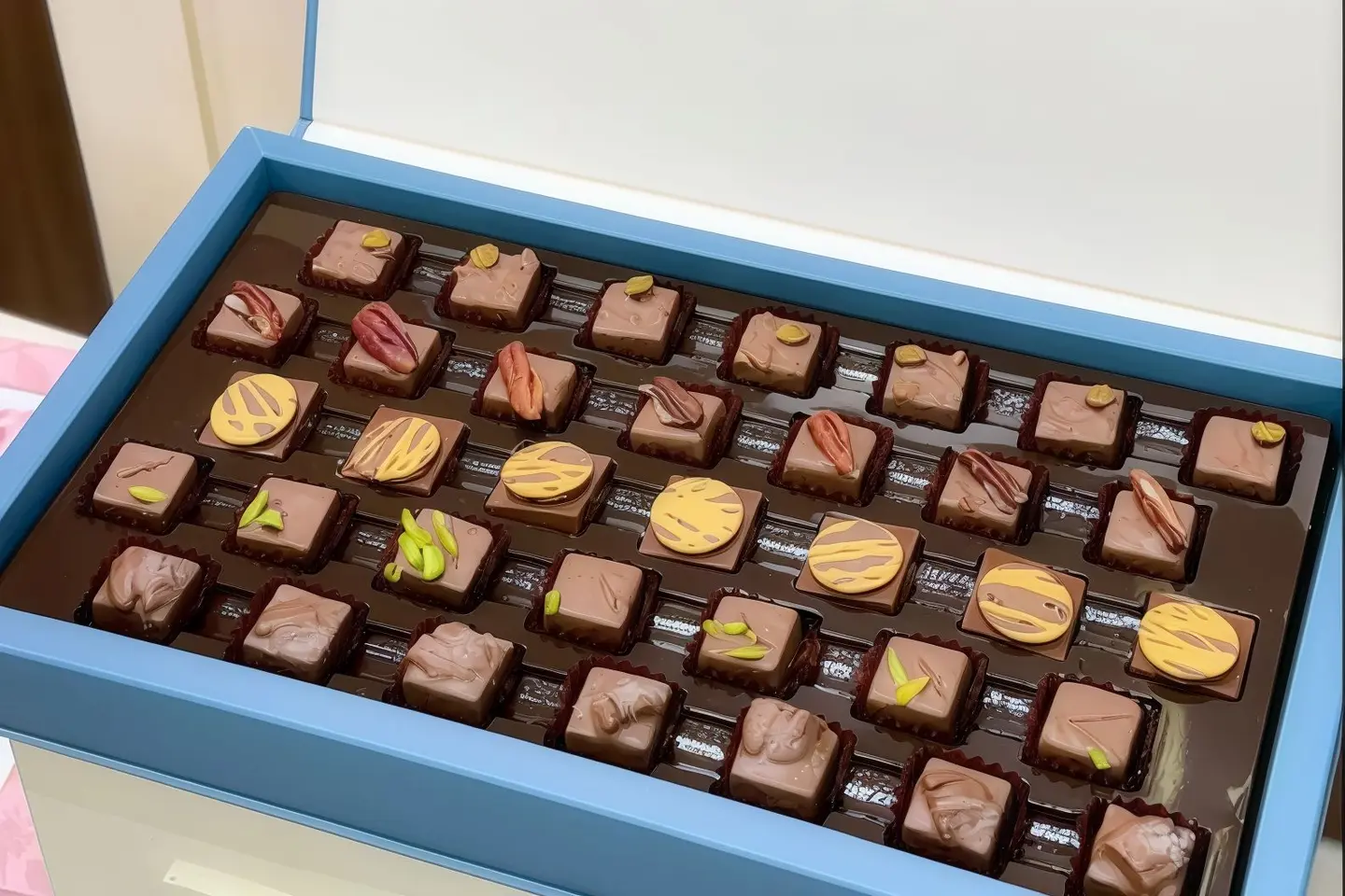 تشوكلت بلجيكي فاخر ازرق