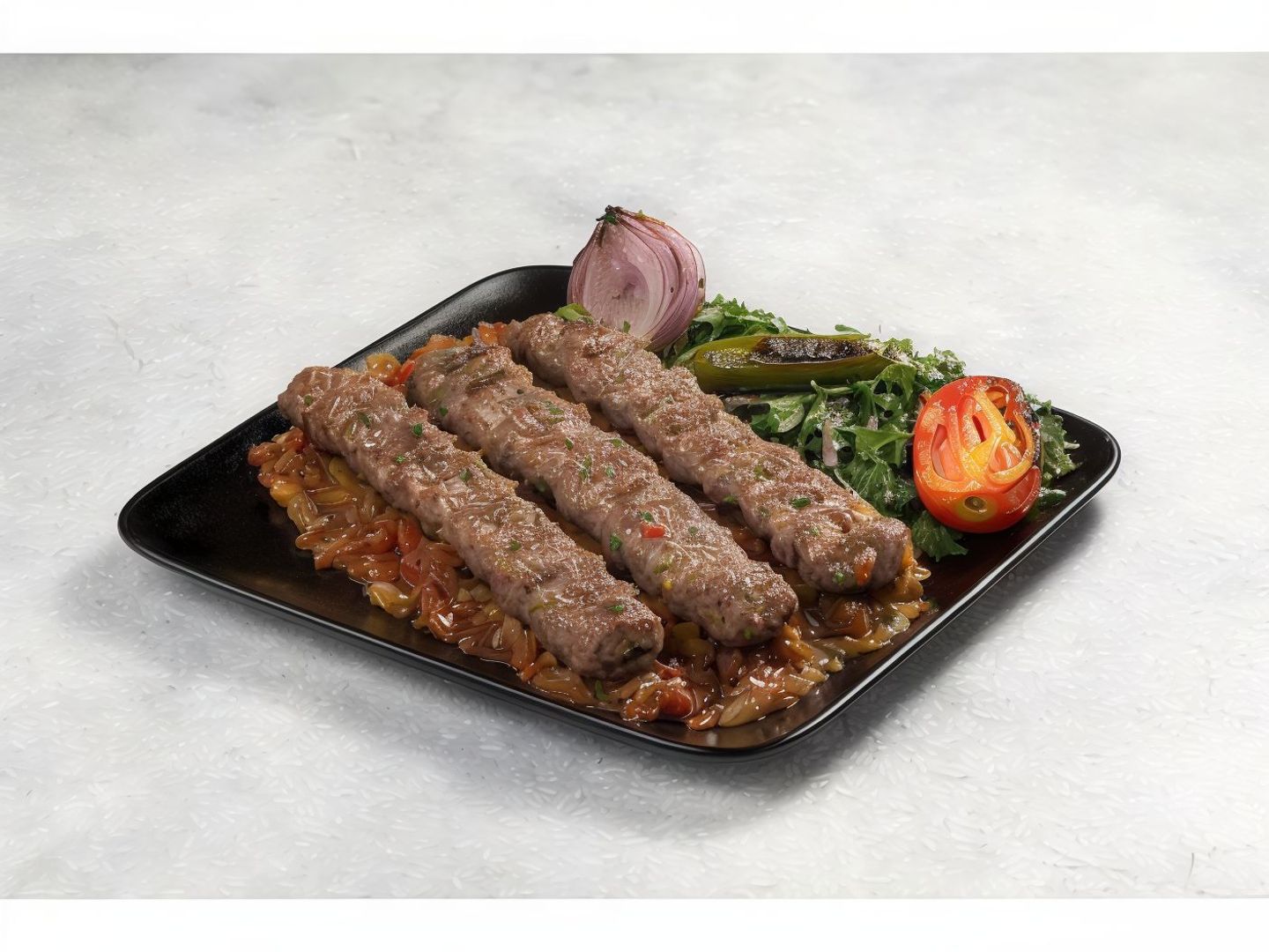 كباب مع الأرز