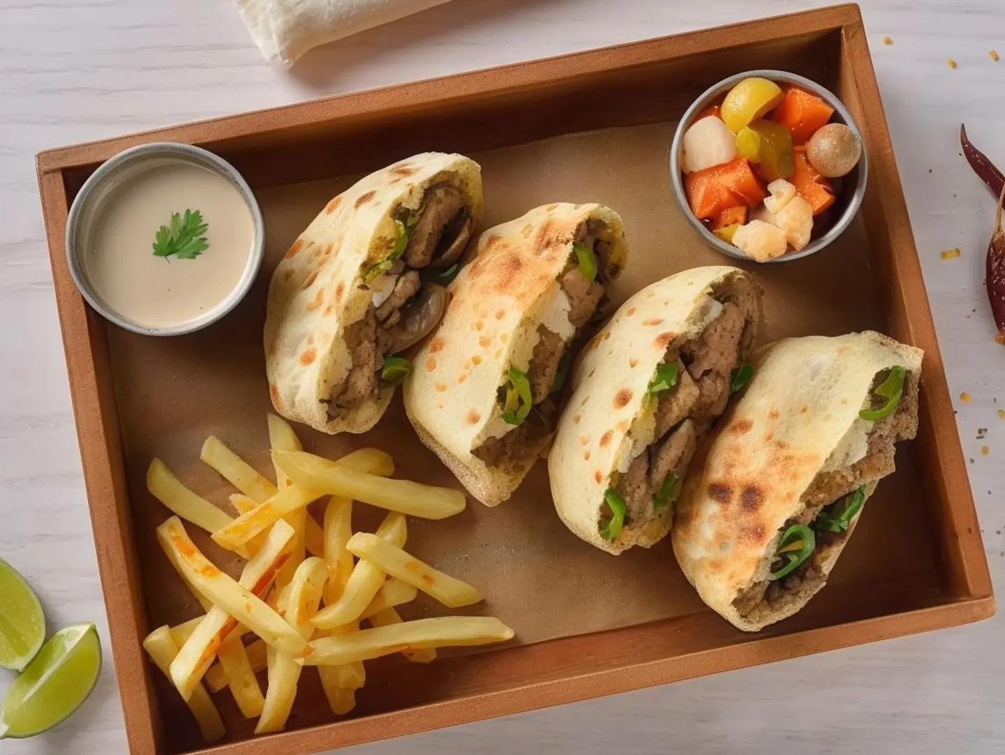 Shish Tawook In Egyptian Bread