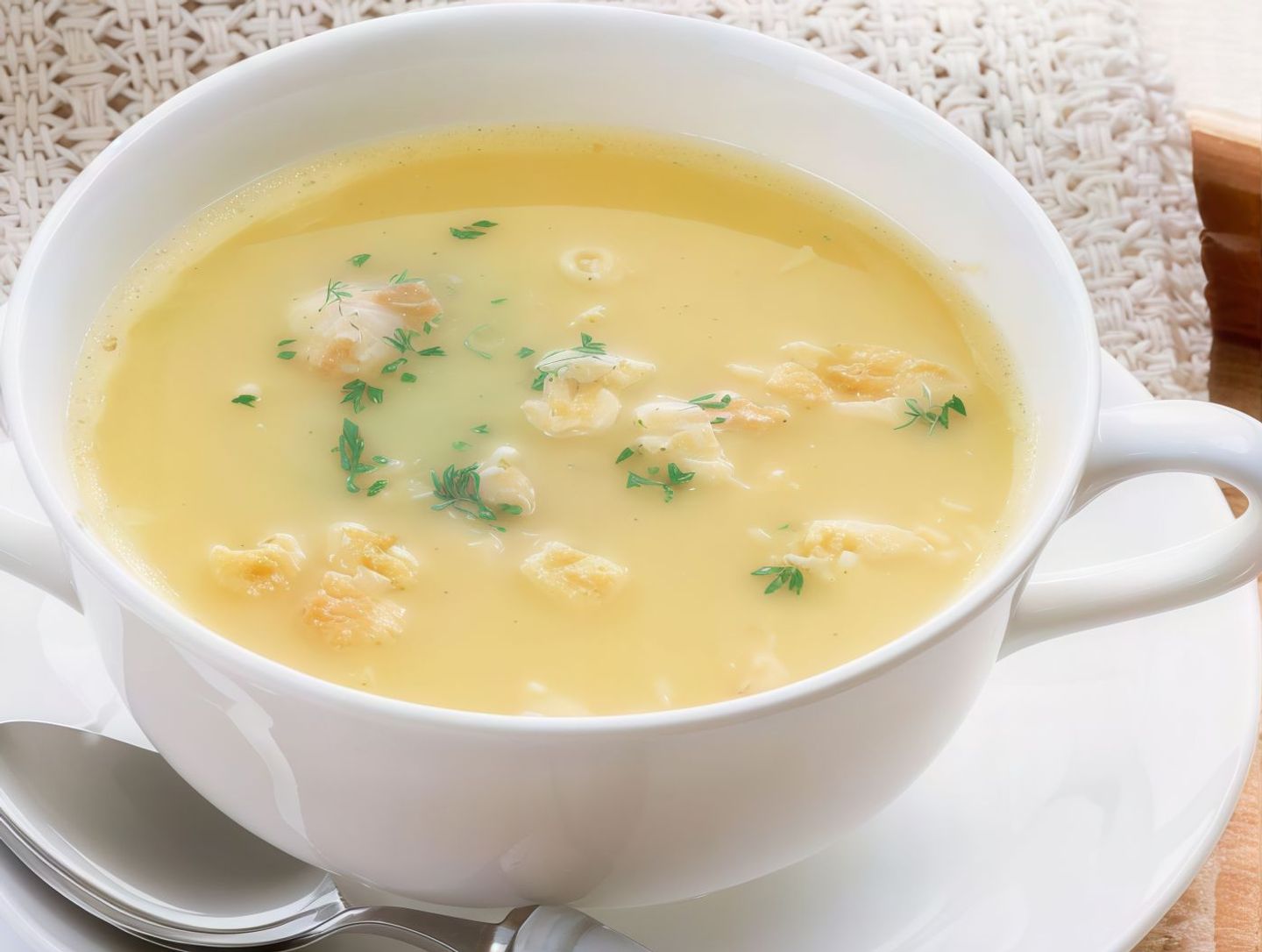 شوربة كريمه بقطع الدجاج