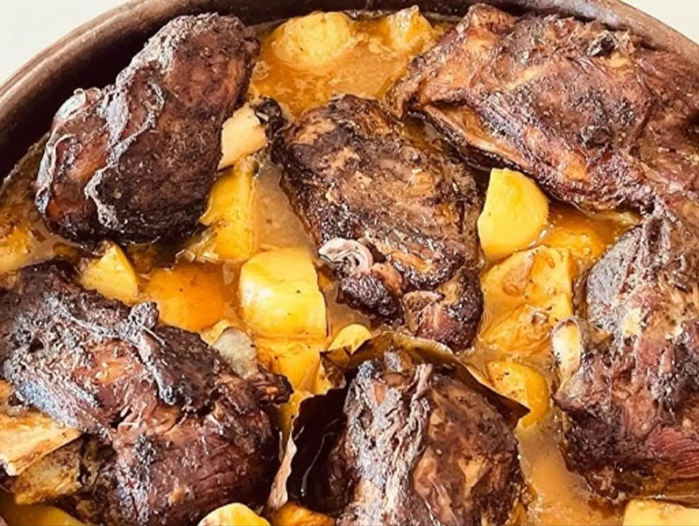 Potato And Lamb Casserole, Traditional Egyptian Style, With Rice