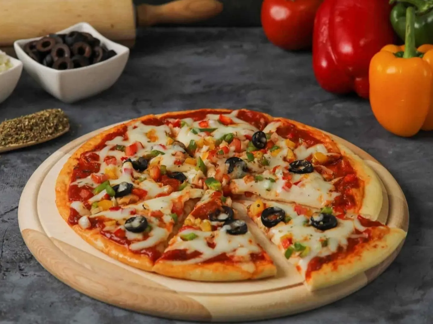 بيتزا خضار - وسط