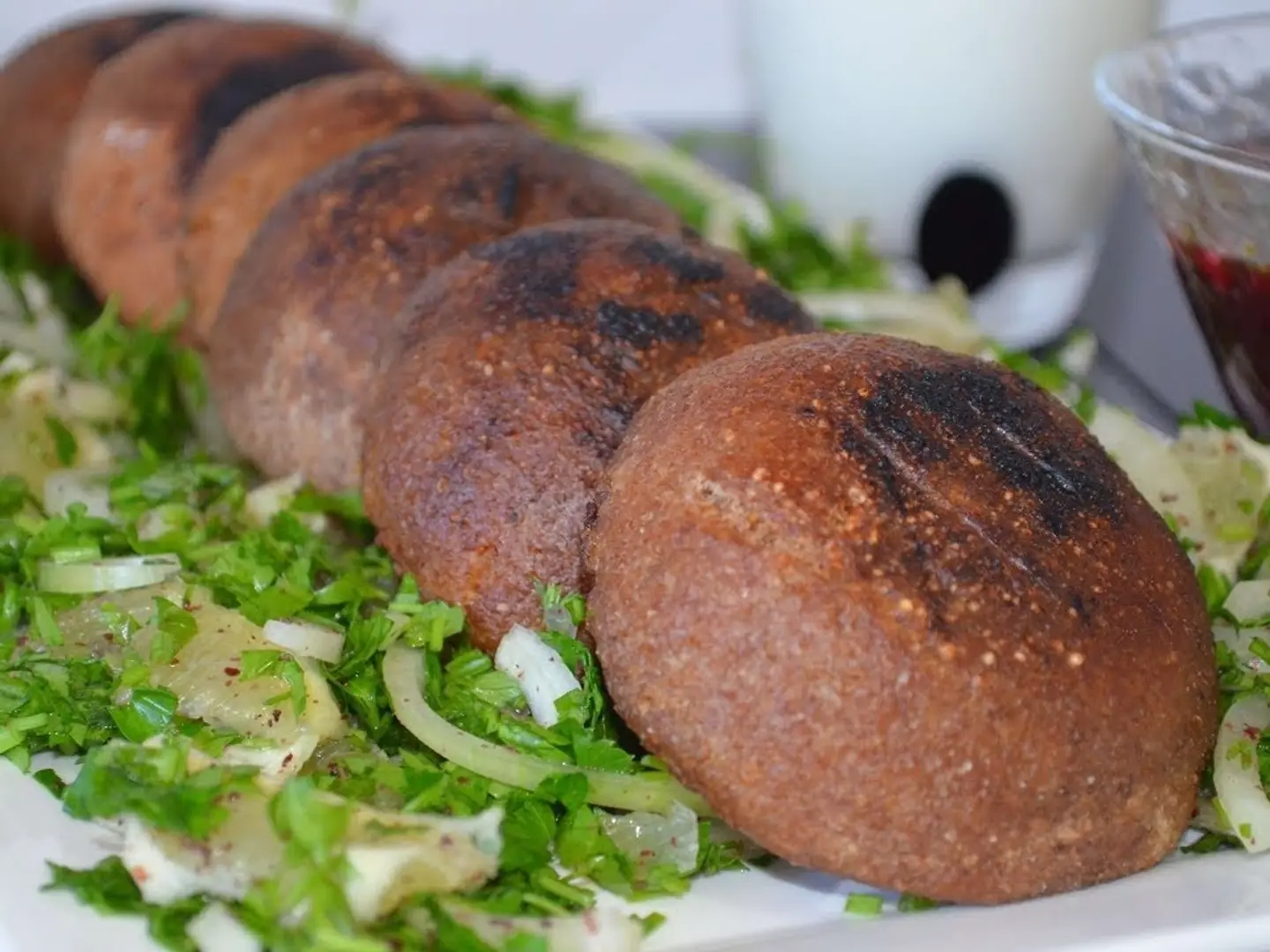 Grilled Kebab Plate On The Charcoal