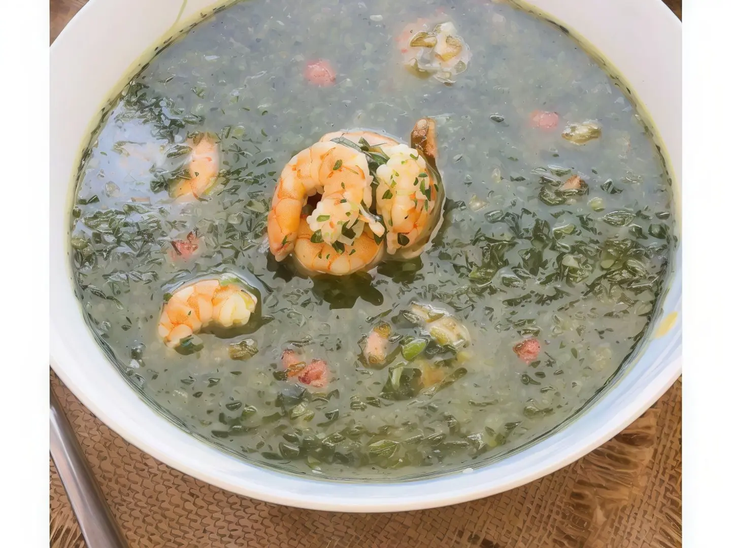 Alexandrian Molokhia With Shrimp
