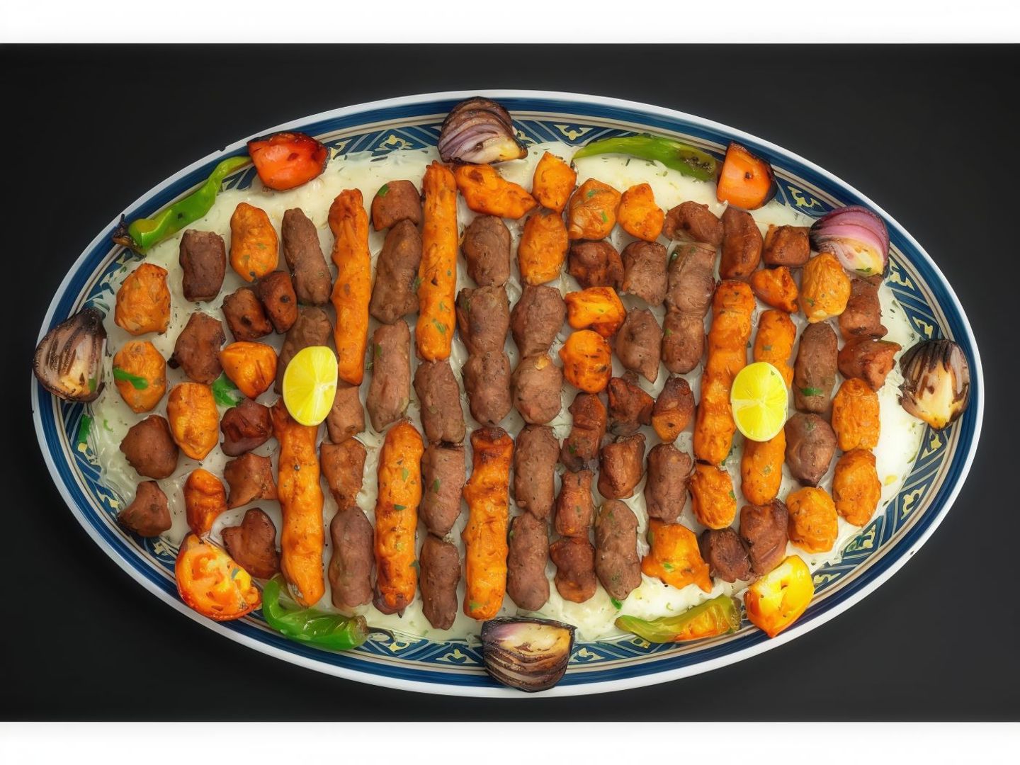 صحن مشاوي وسط