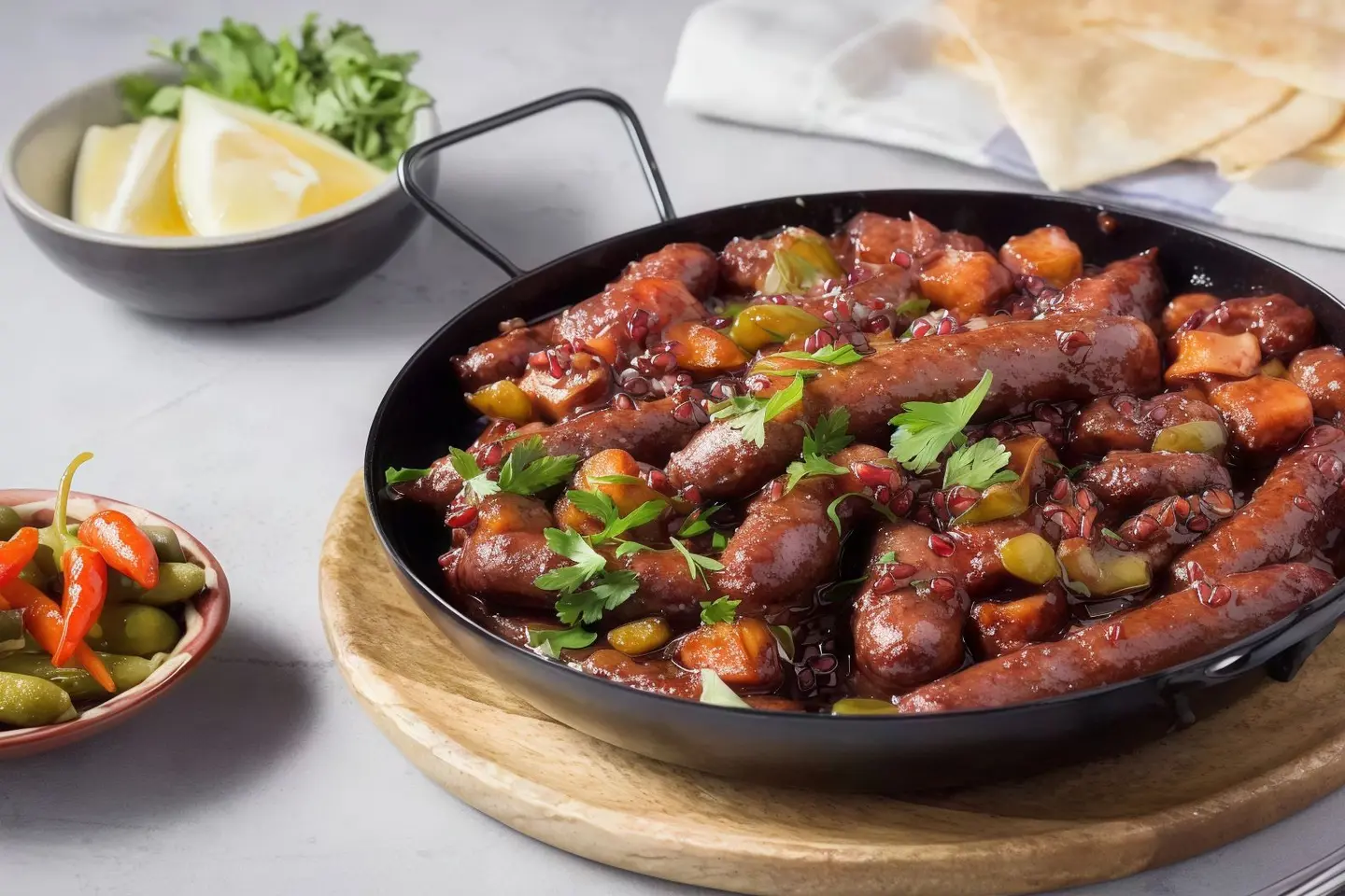 Sausage With Pomegranate Molasses
