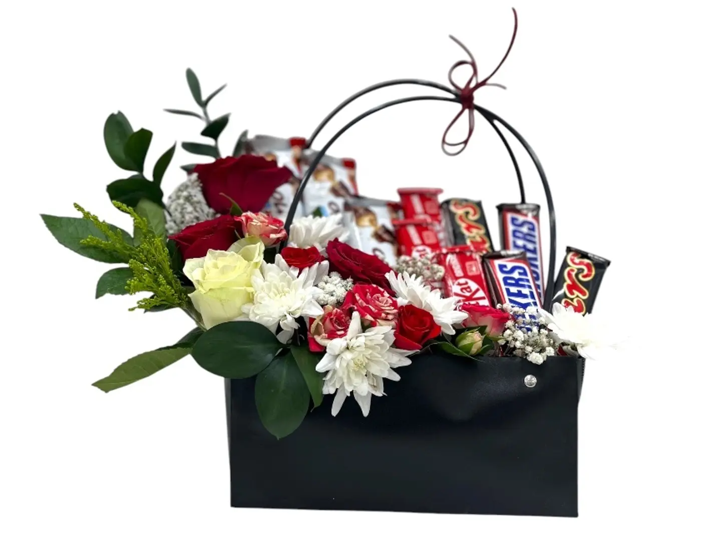 Beautiful Chocolate And Flower Basket