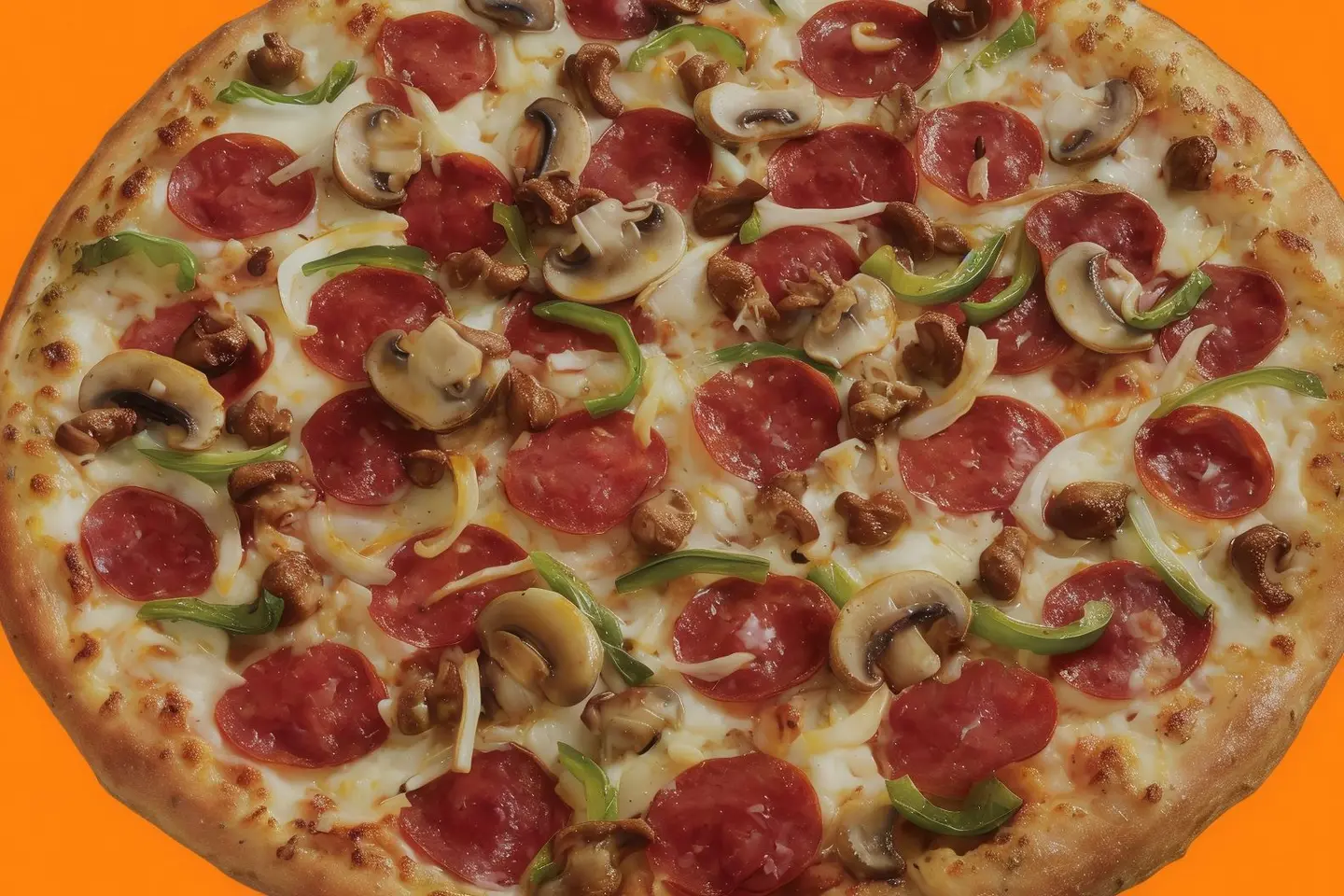 بيتزا ببروني مع الفطر