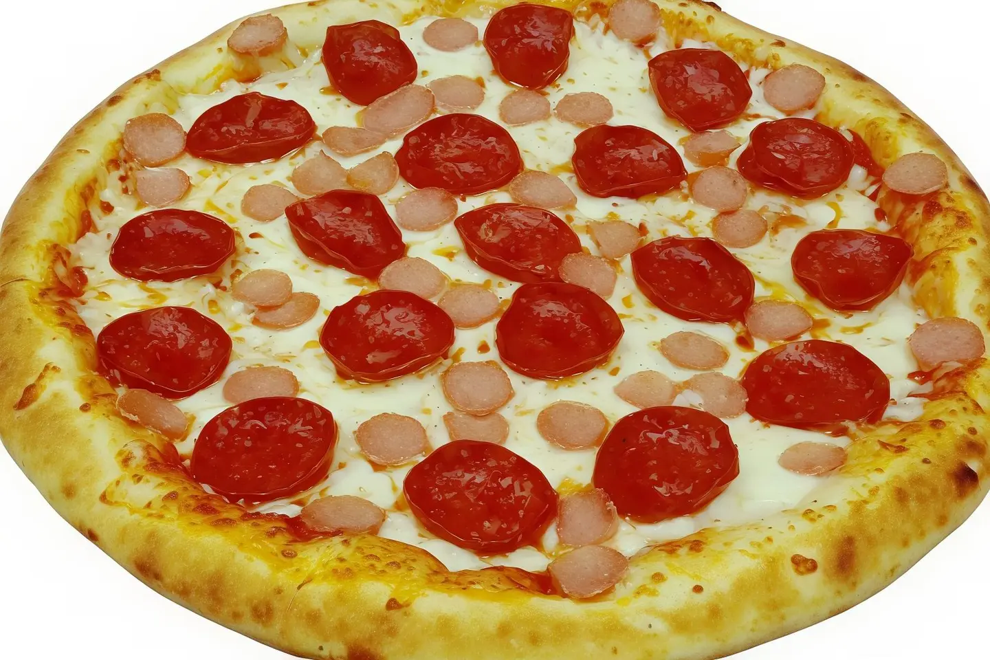 بيتزا ببروني مع نقانق