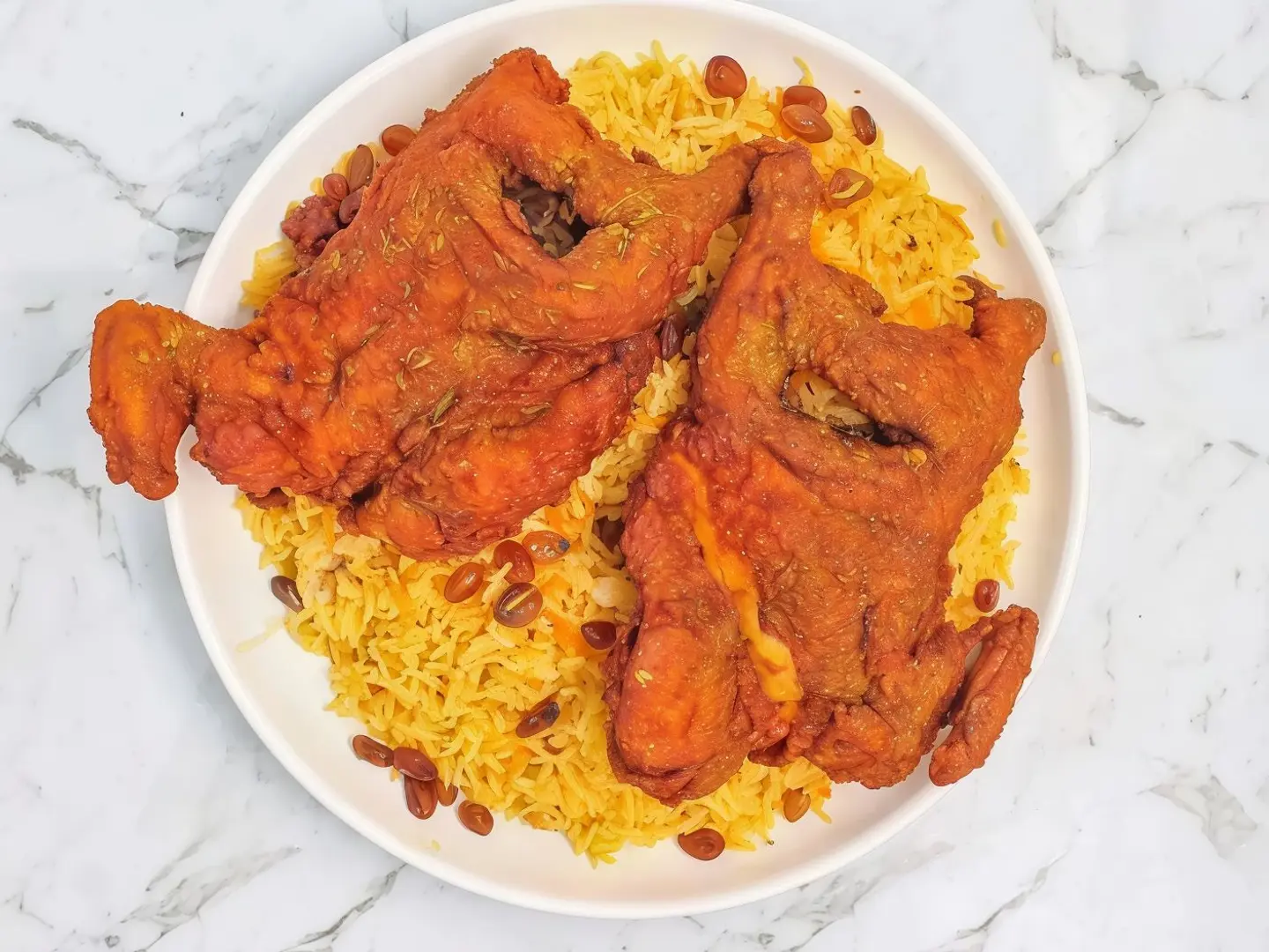 Whole Fried Chicken With Rice