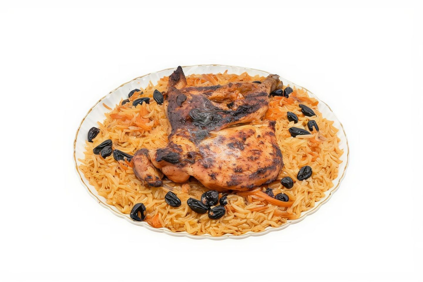 نصف حبة دجاج على الفحم سادة