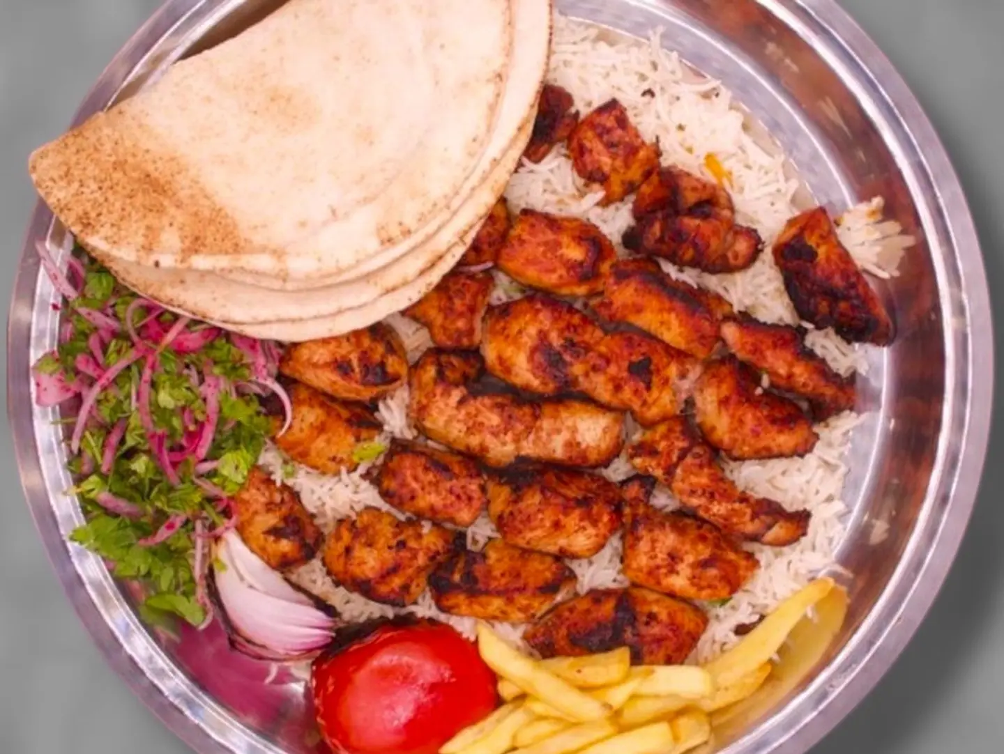 Chicken Pieces - 3 Chicken Skewers With Rice