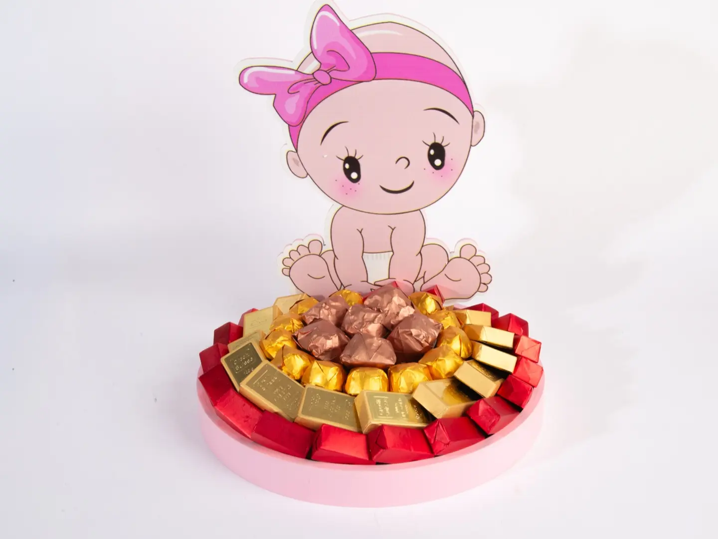 Belgian Birth Pink Chocolate Tray