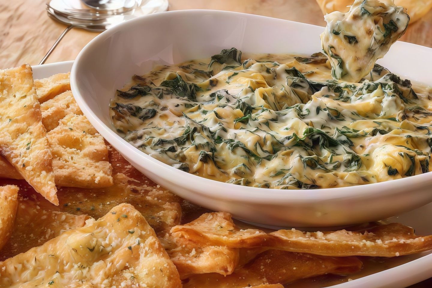 Artichokes And Cheese, With Spinach Sauce