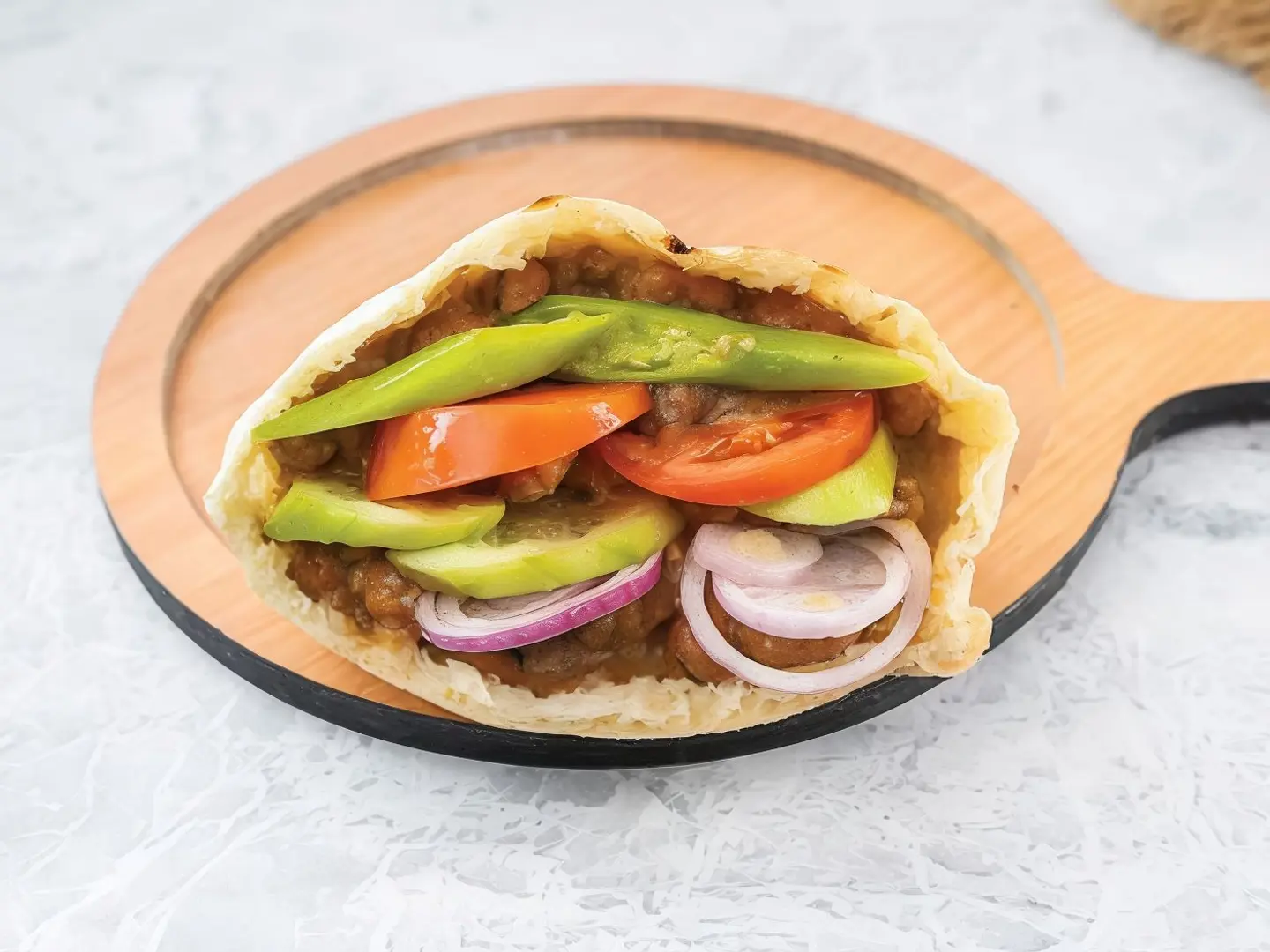 Foul With Falafel Sandwich