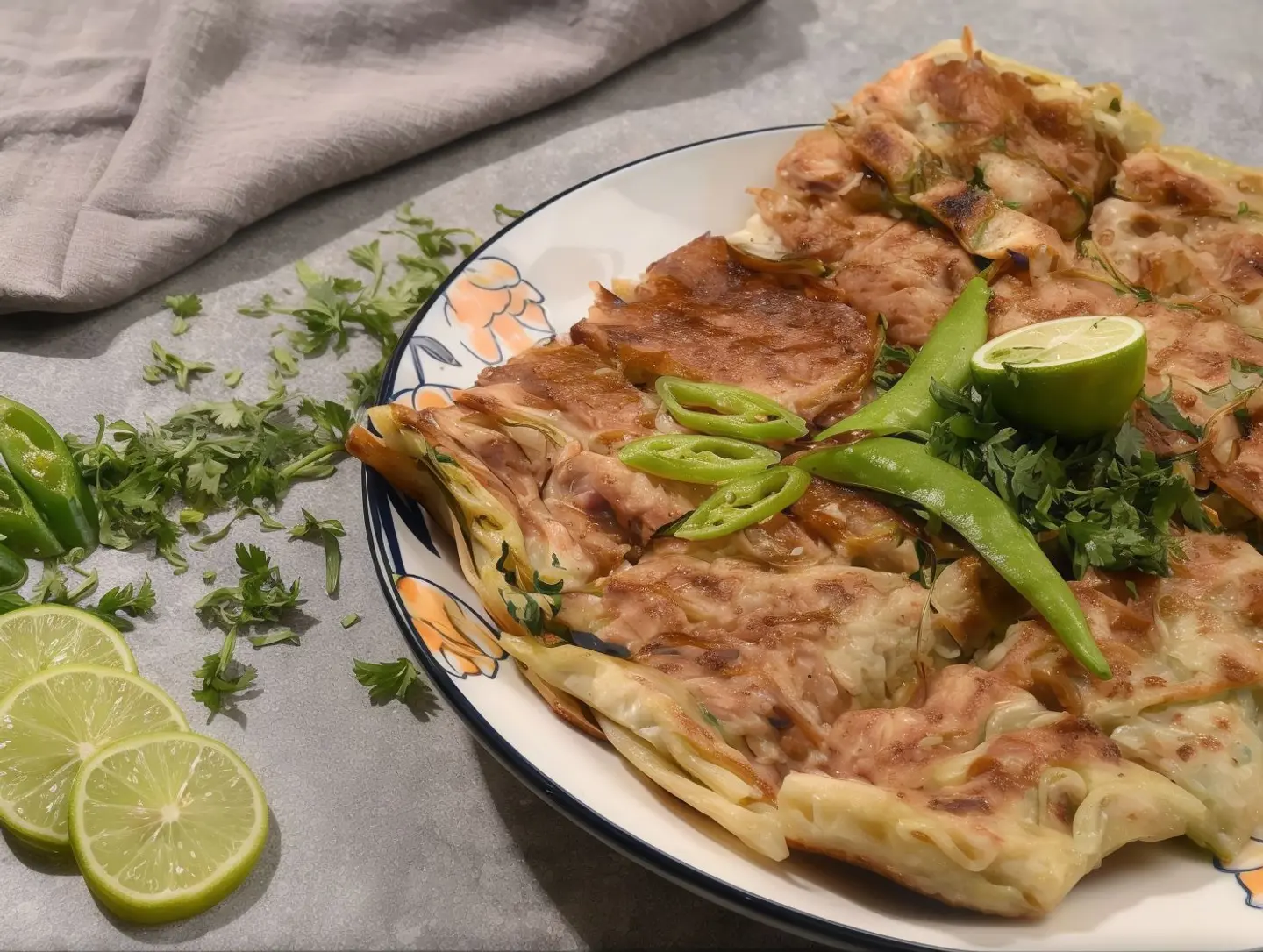 Mutabbaq With Meat And Vegetables
