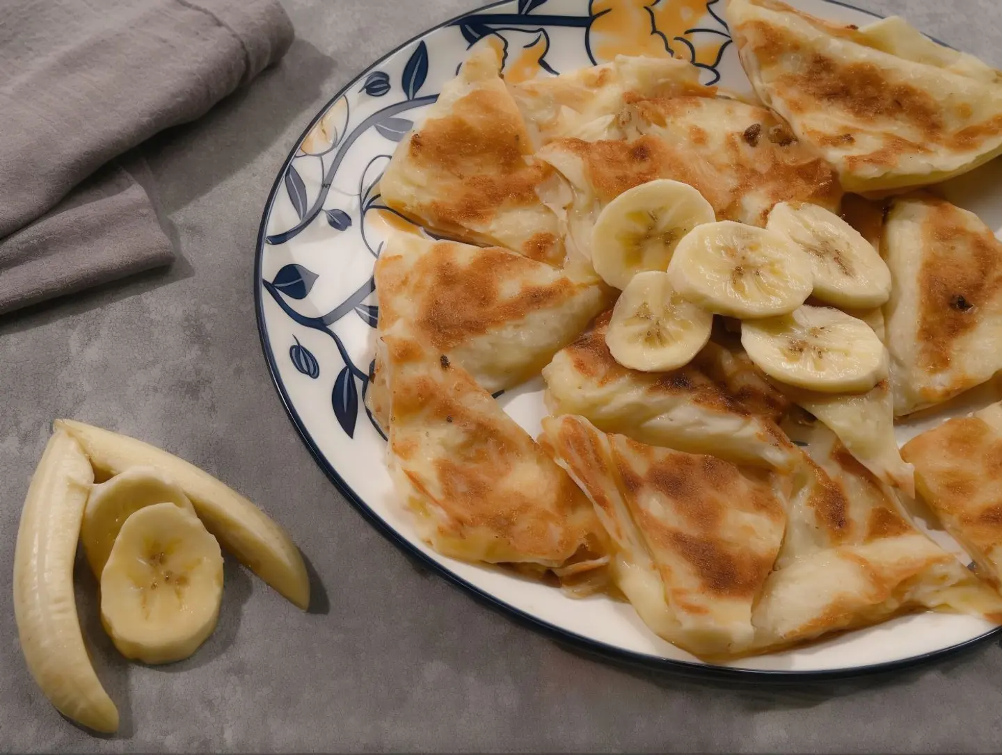 Mutabbaq With Banana And Cream
