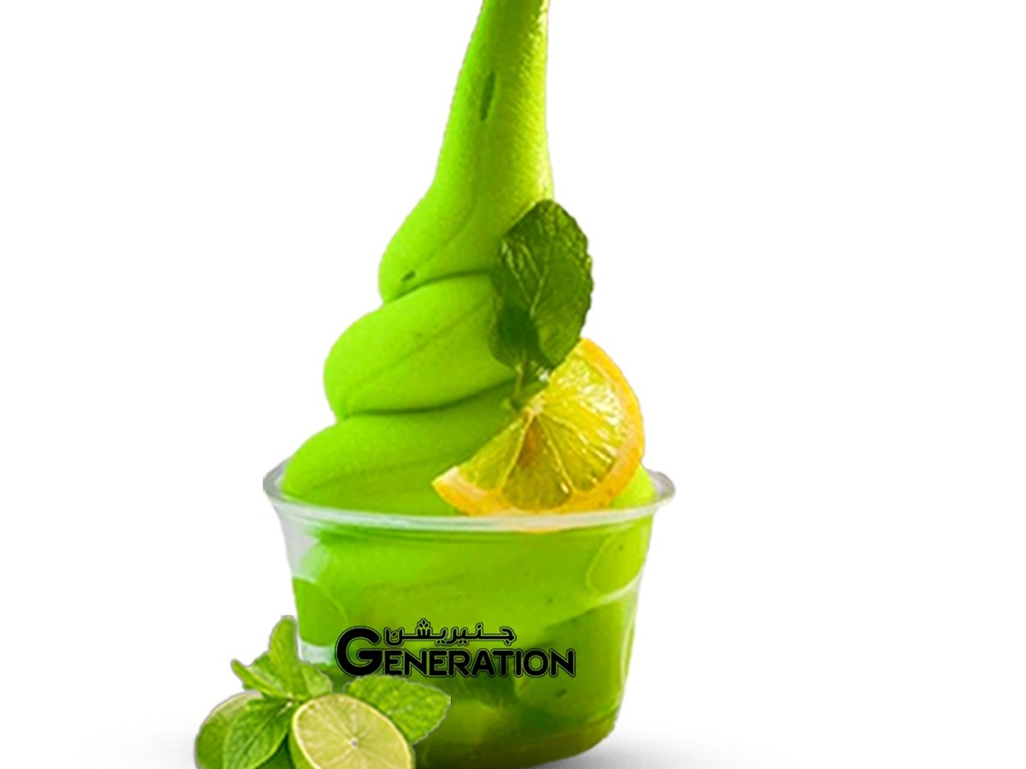 Ice Cream Lemon With Mint