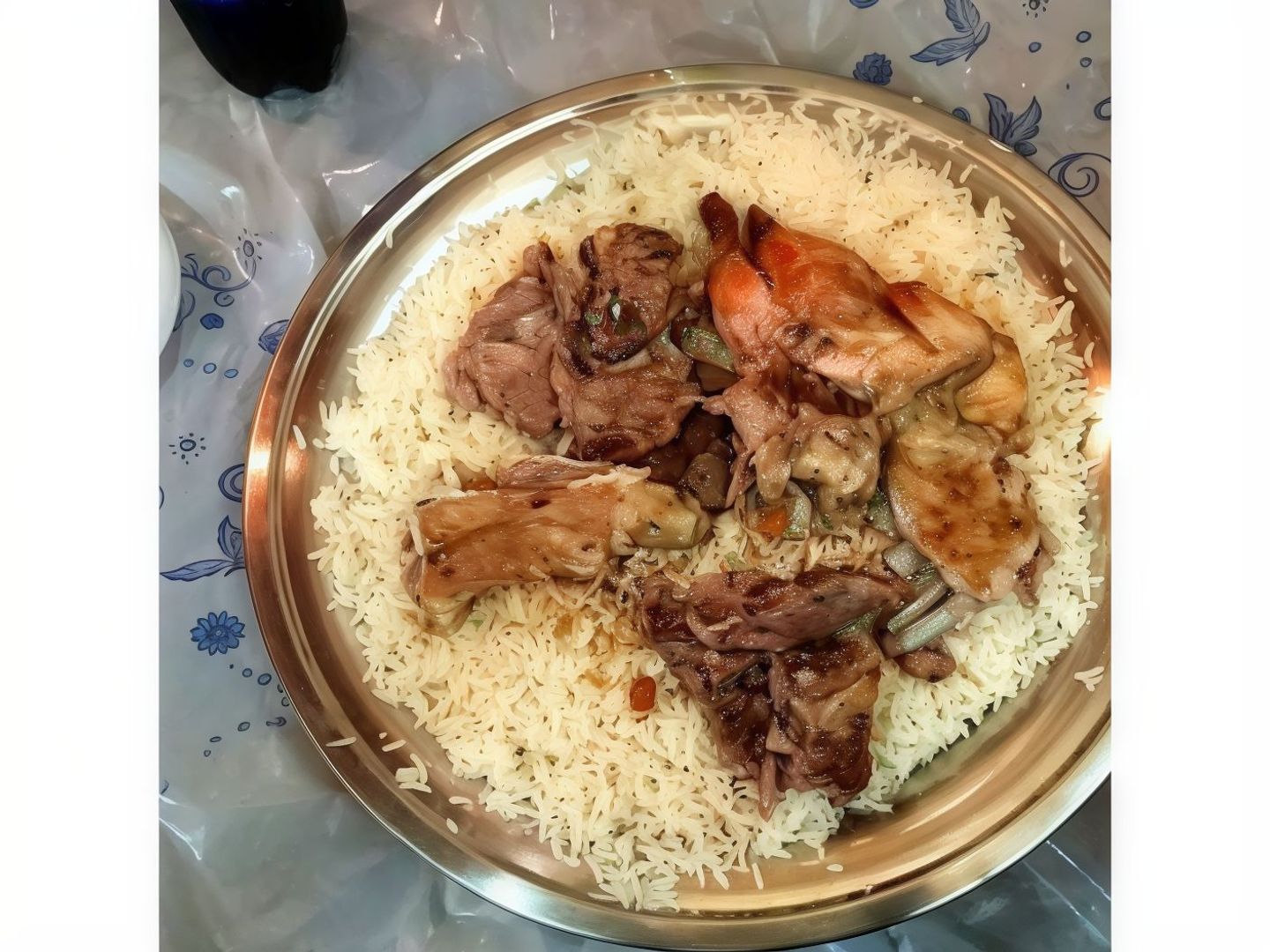 لحم مع فلفل رومي مع الأرز
