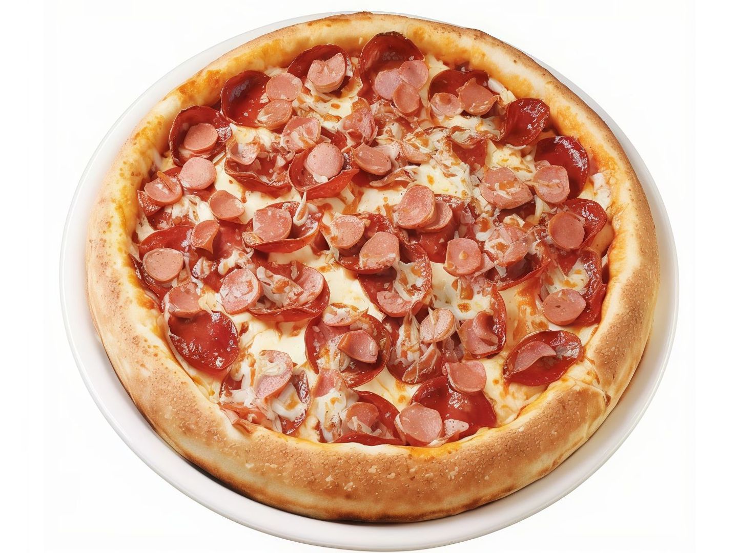Pepperoni And Hot Dog Pizza Large Size