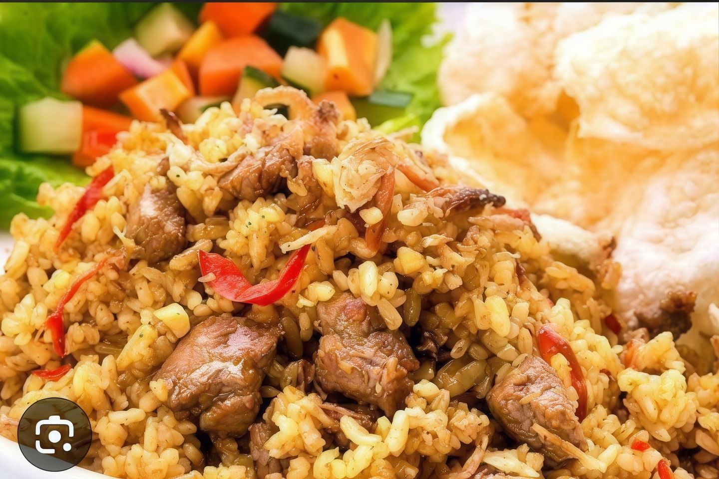 أرز مقلي باللحم