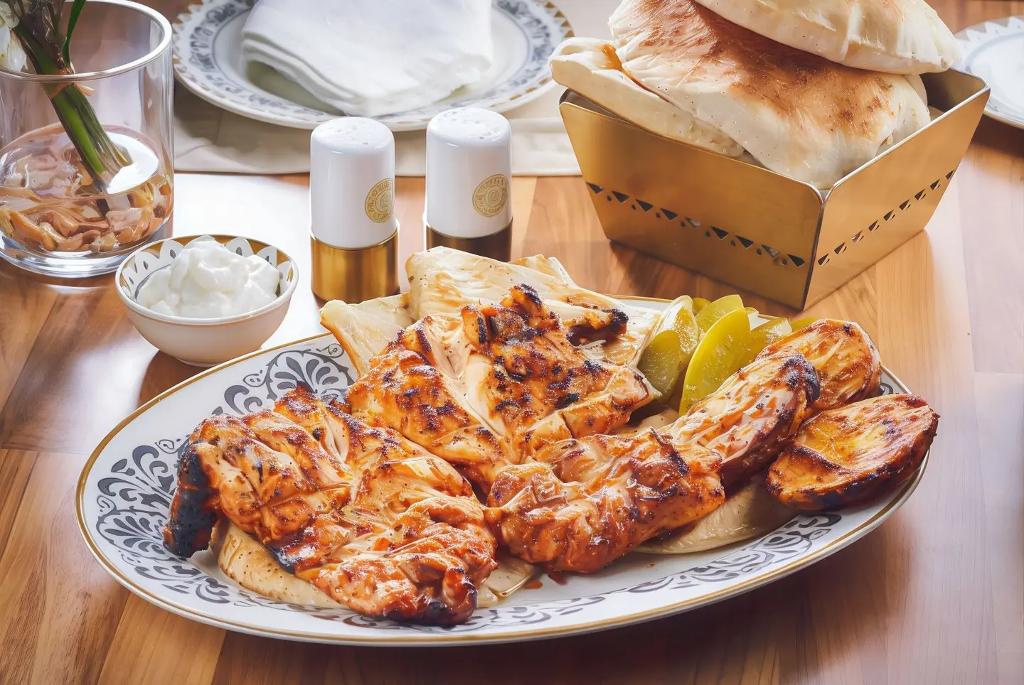 دجاج مسحب كامل مشوي