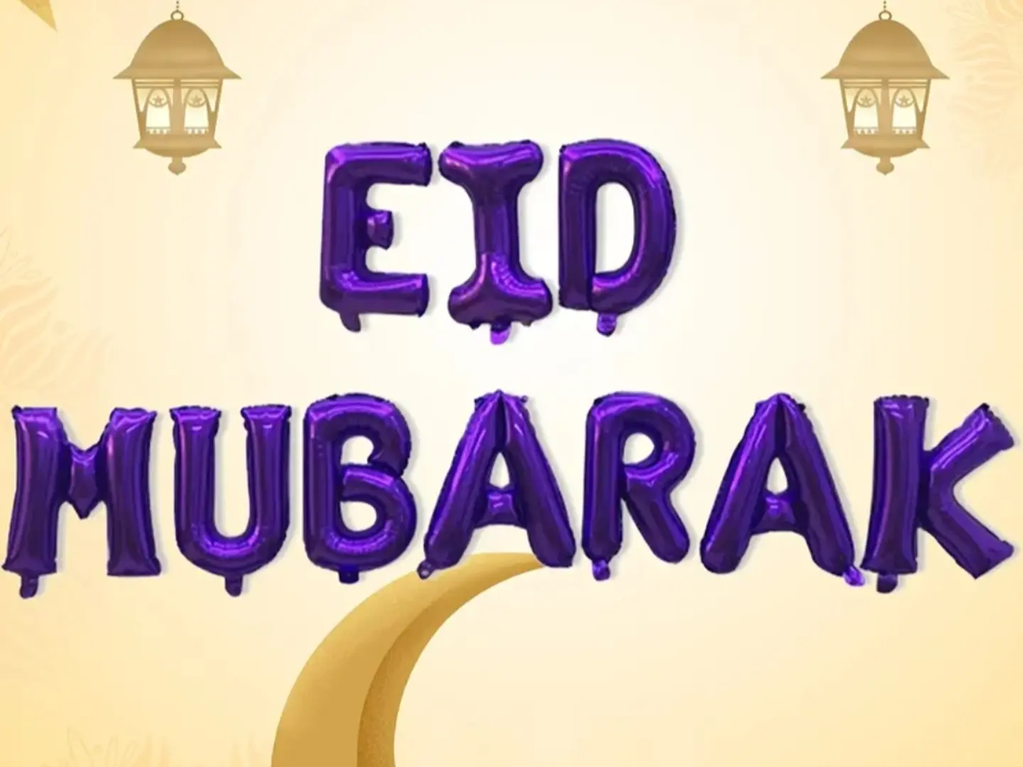 Eid Mubarak Balloon Purple Decorations