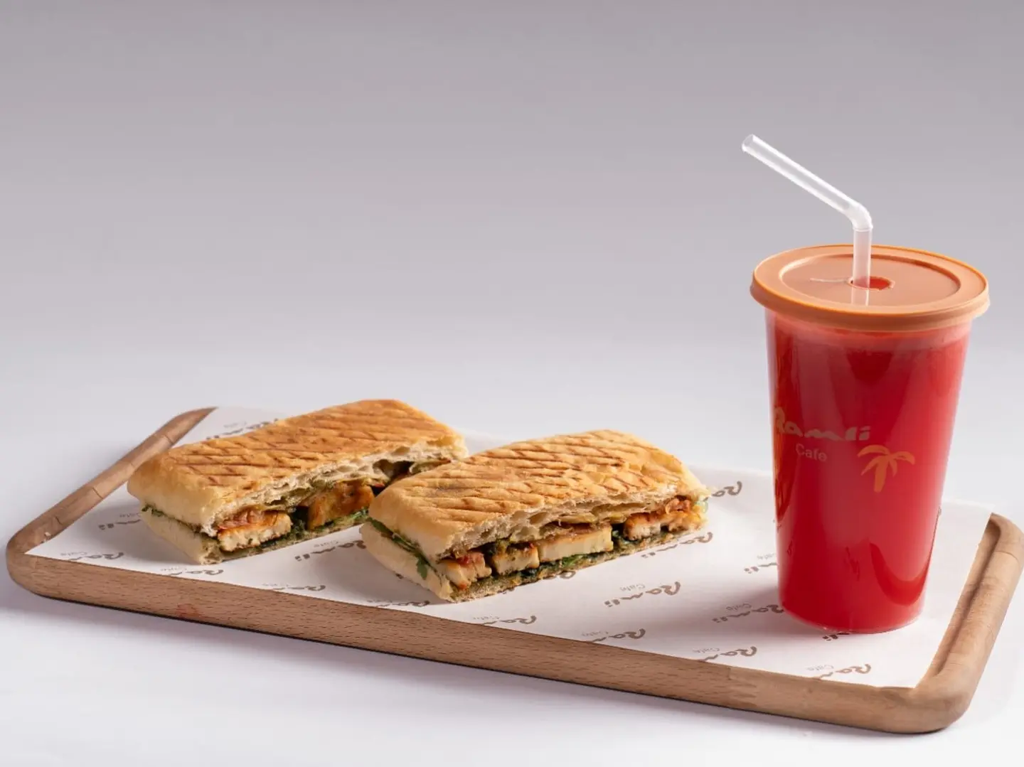 Halloumi Sandwich With Watermelon Juice