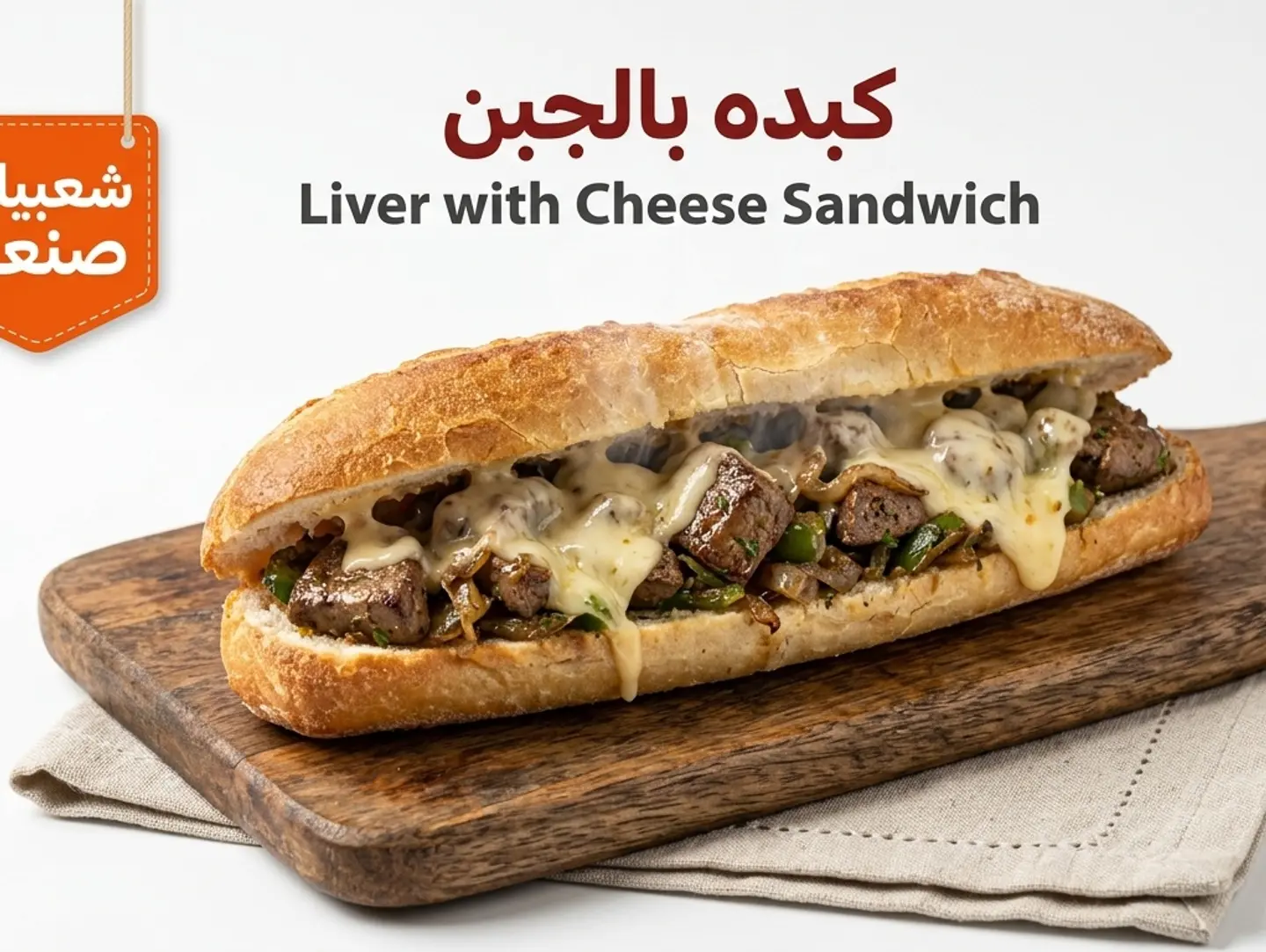 ساندوتش كبدة بالجبن